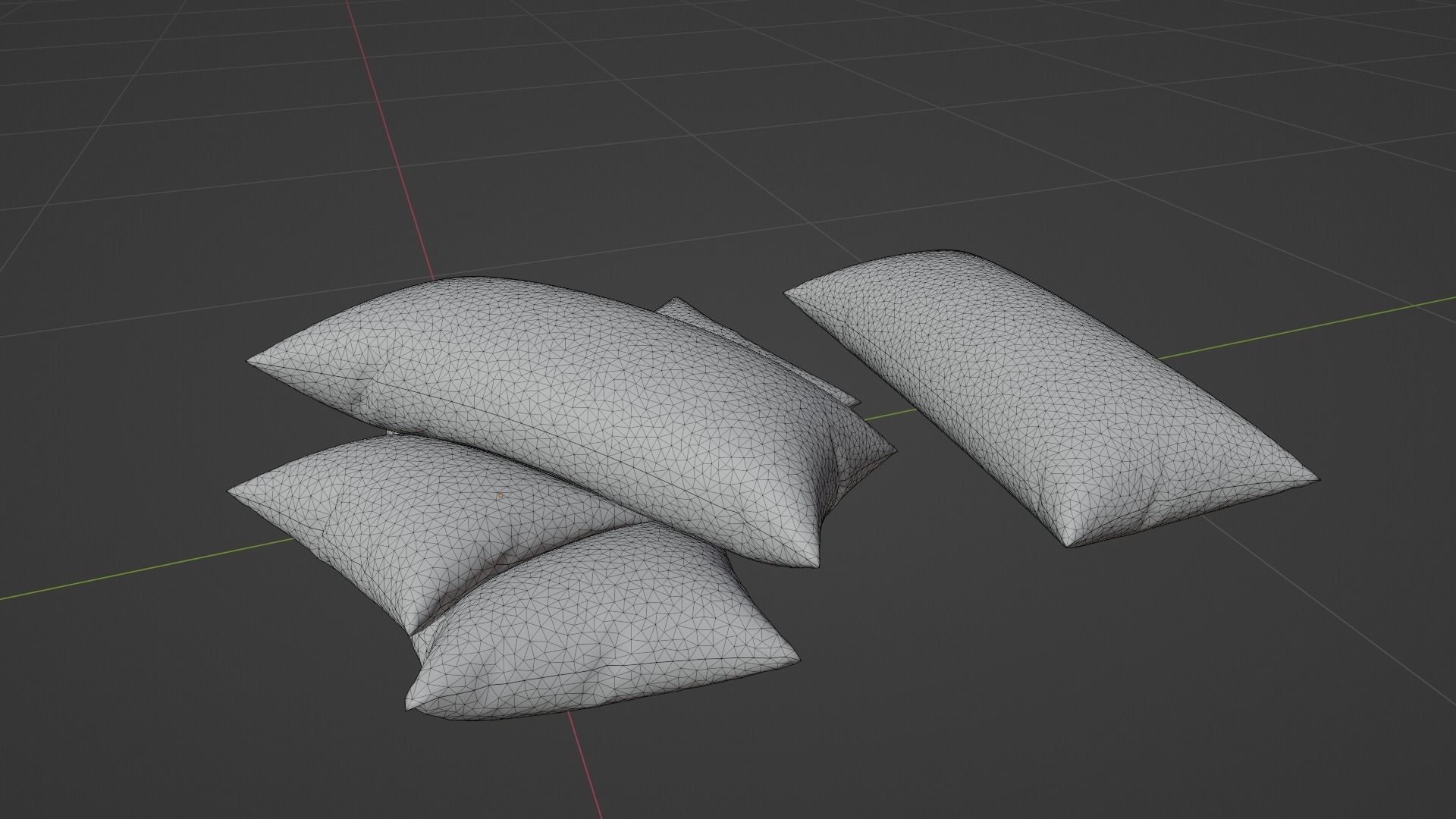 Pillow  Low-poly 3D model_5