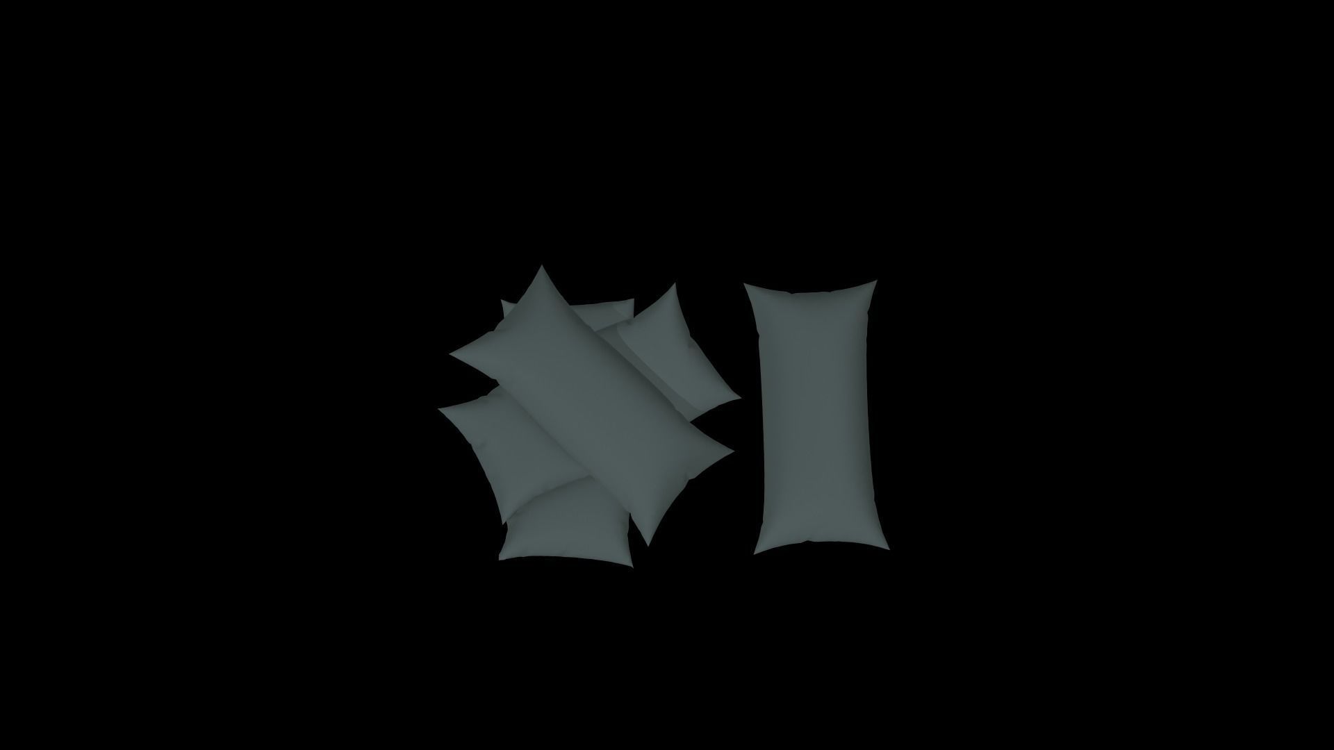 Pillow  Low-poly 3D model_2