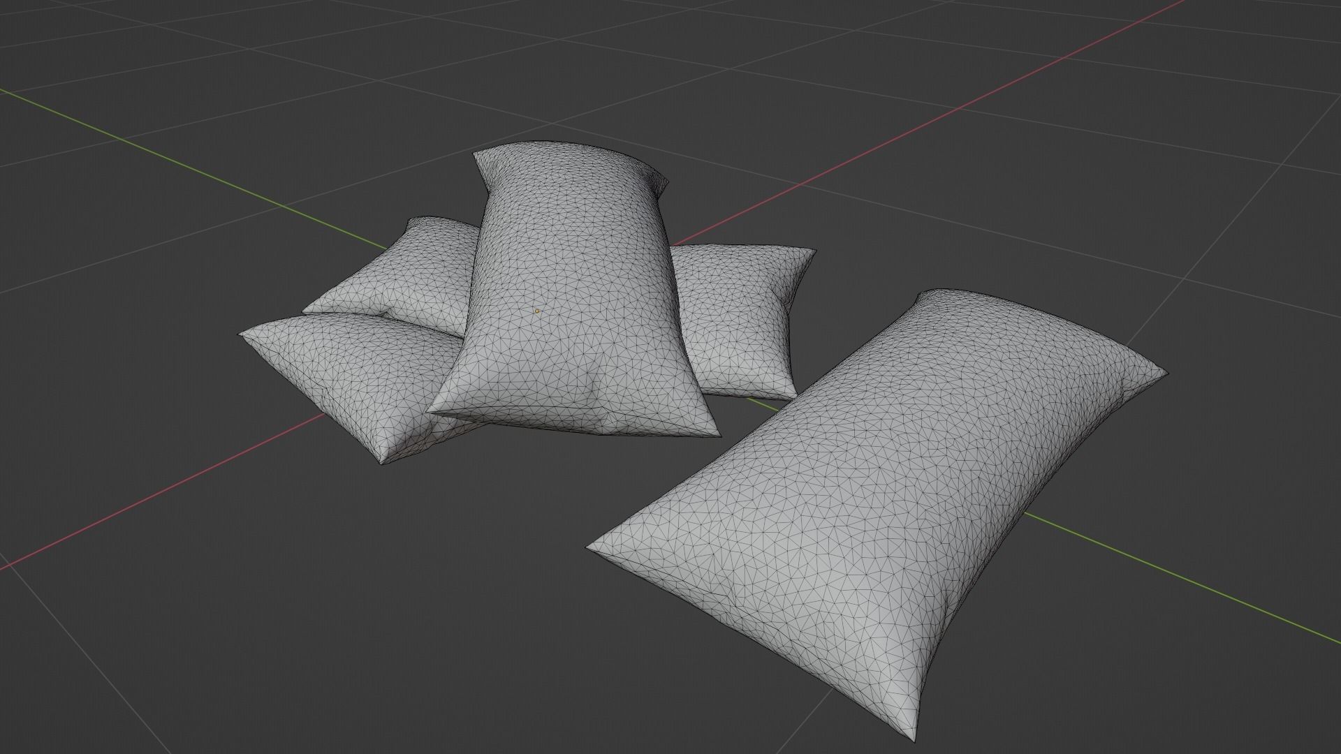Pillow  Low-poly 3D model_6