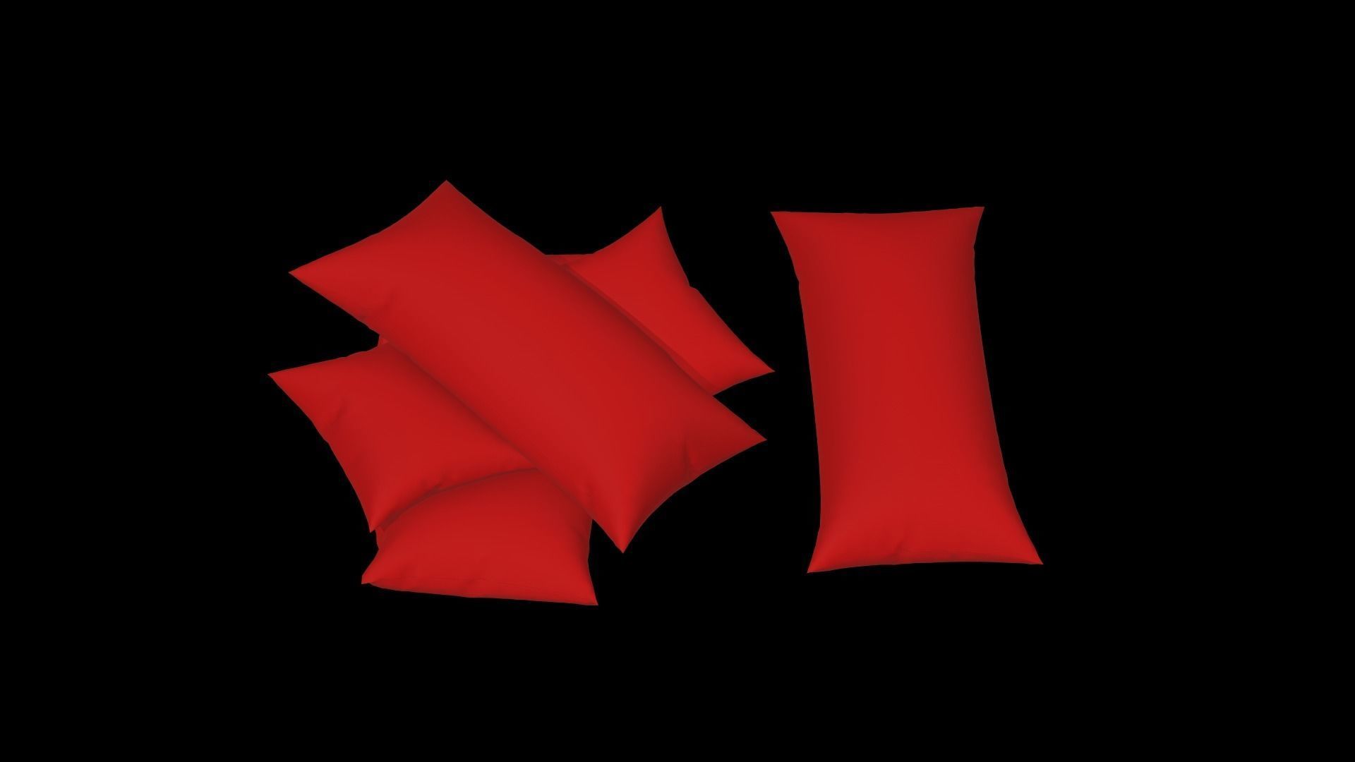 Pillow  Low-poly 3D model_4