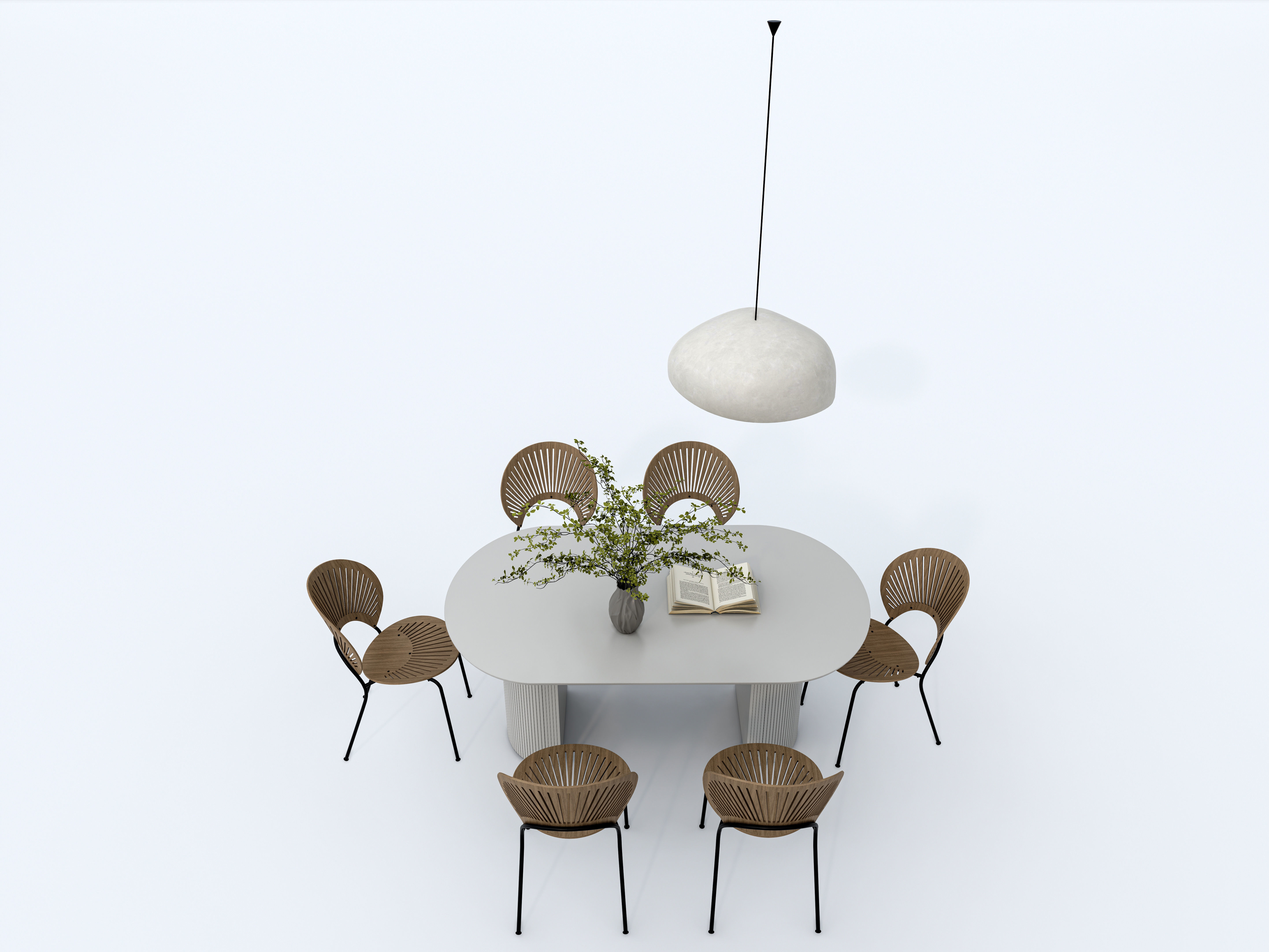 Dining Table Set 3D model_1