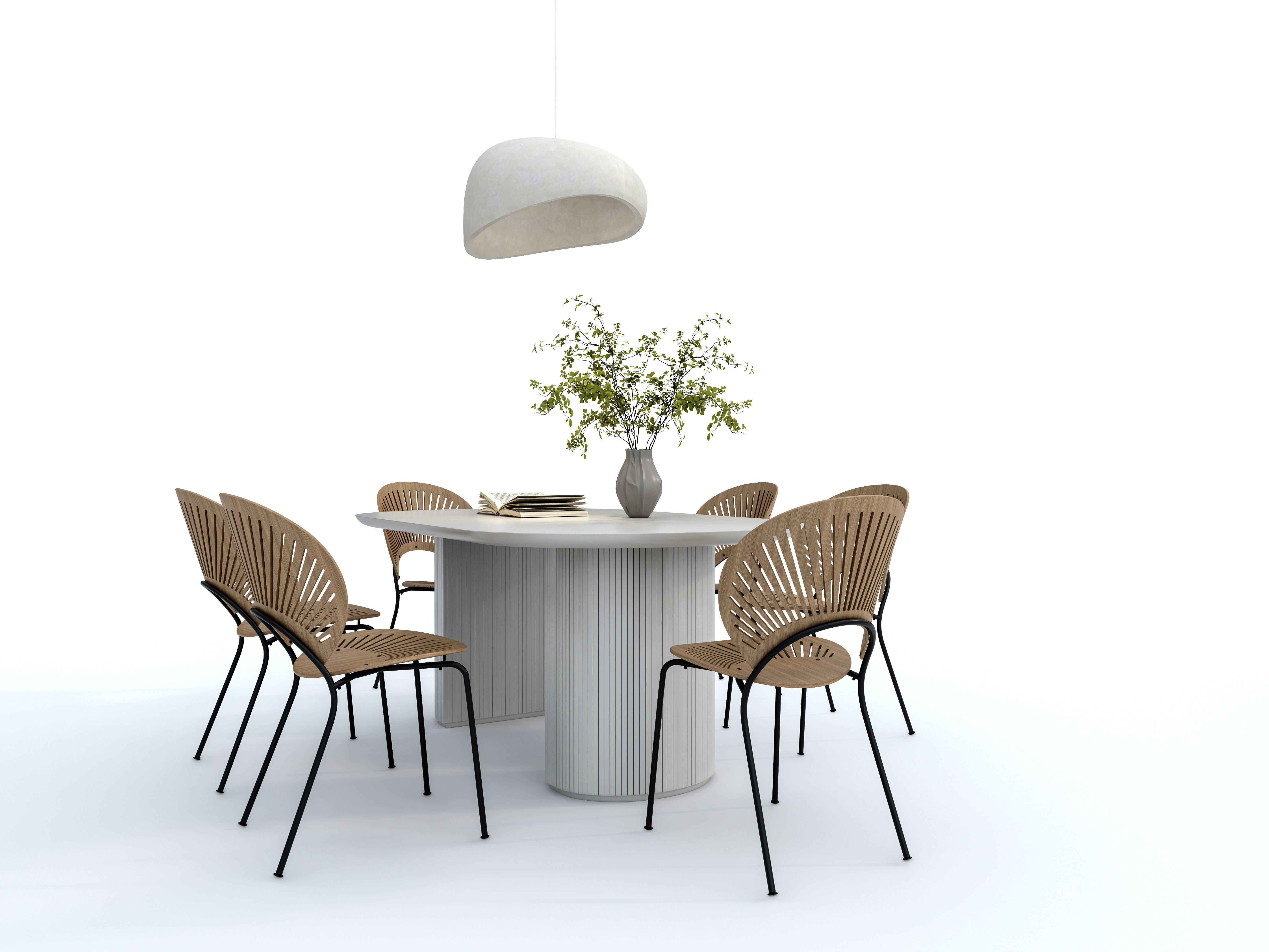 Dining Table Set 3D model_4
