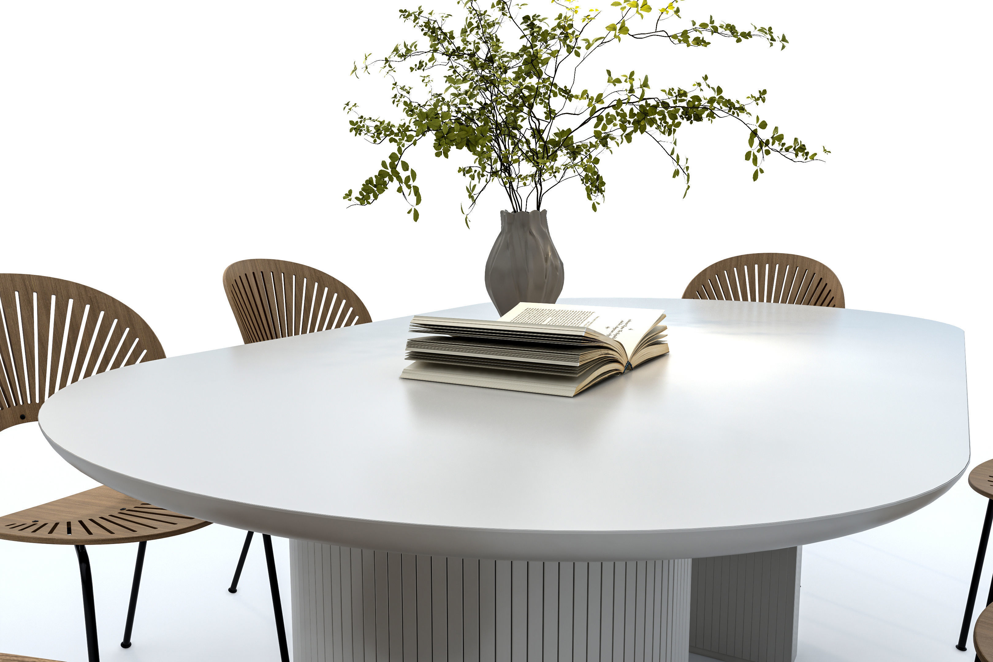 Dining Table Set 3D model_11