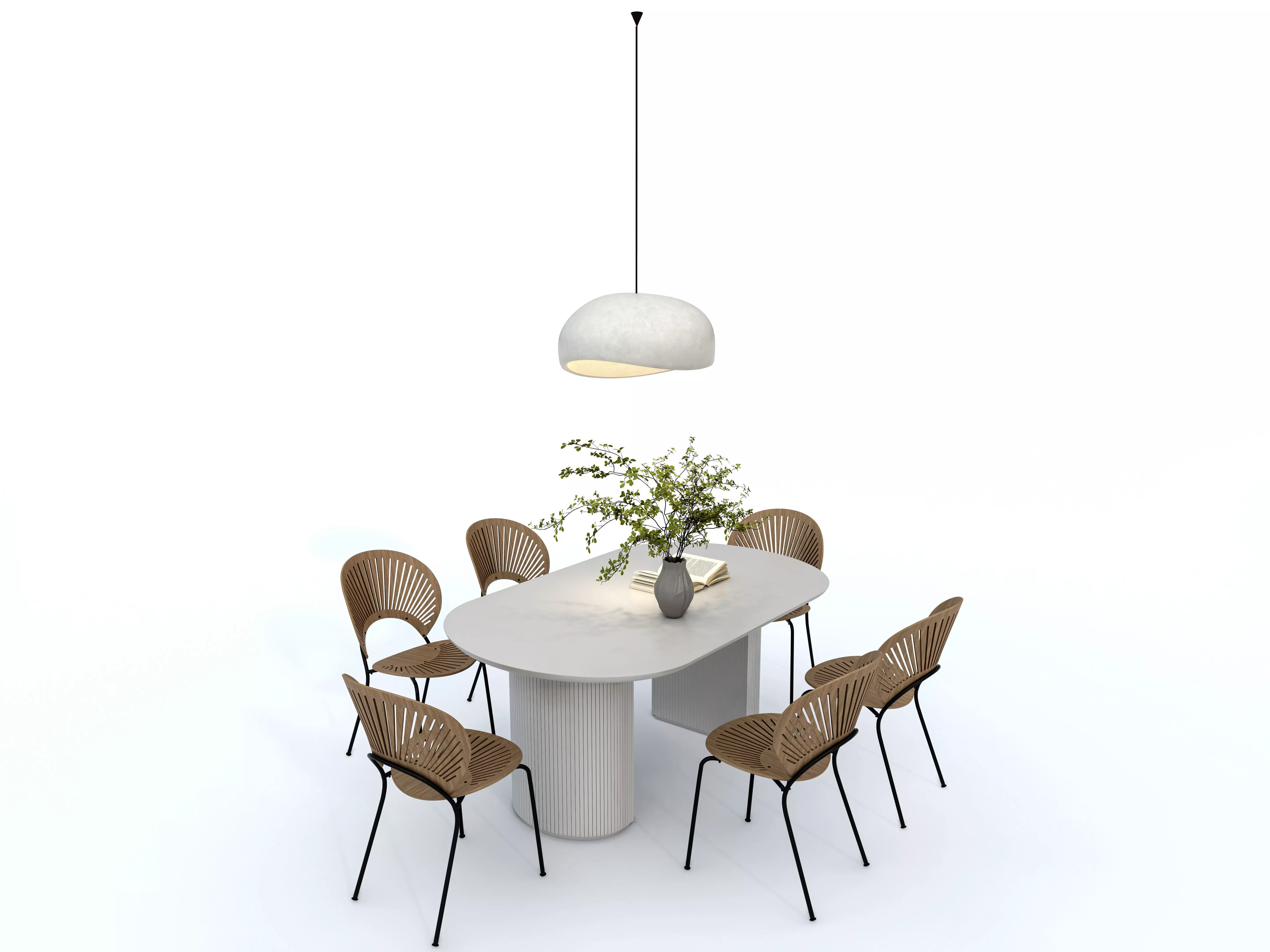 Dining Table Set 3D model_0