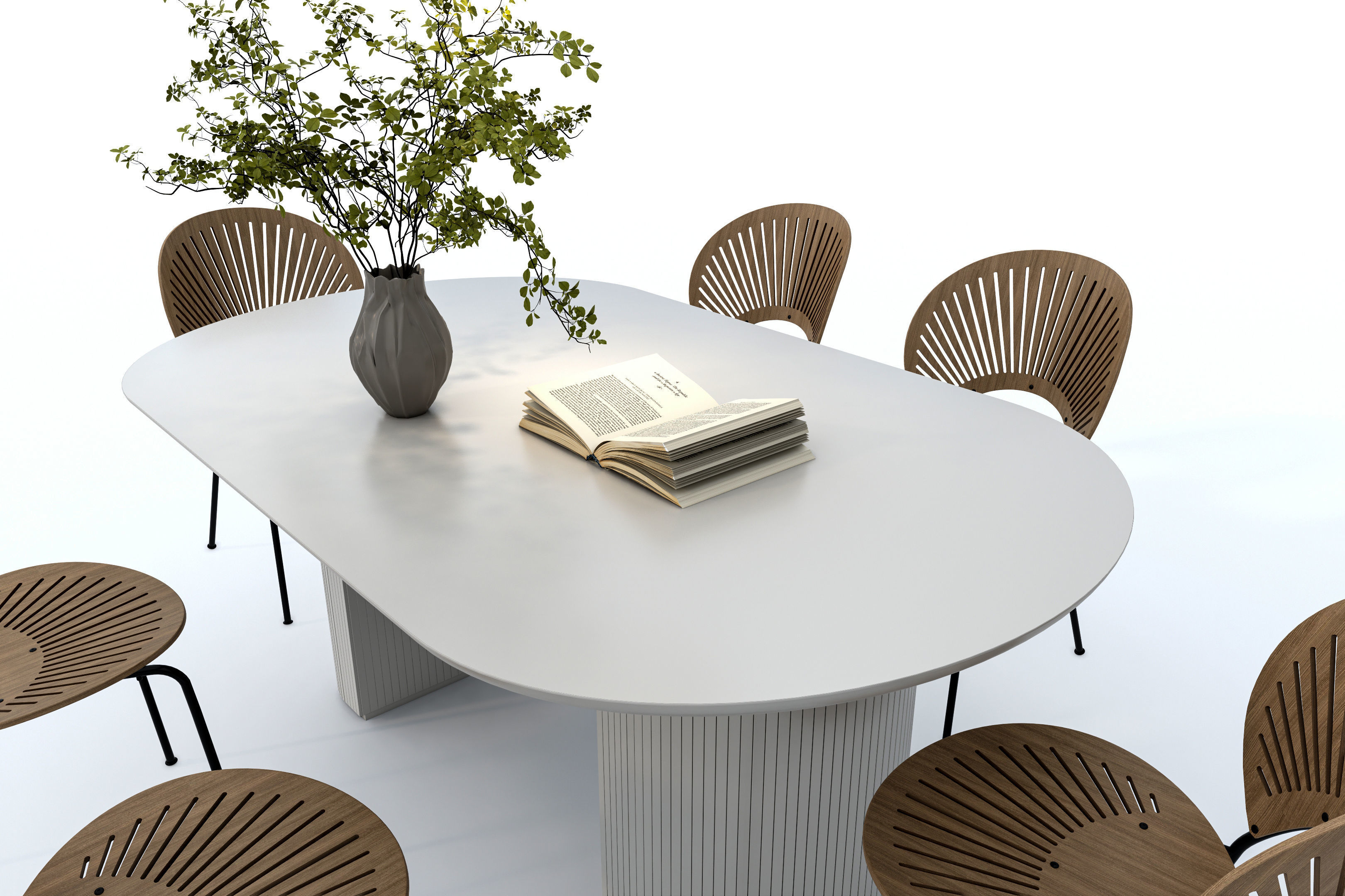 Dining Table Set 3D model_12