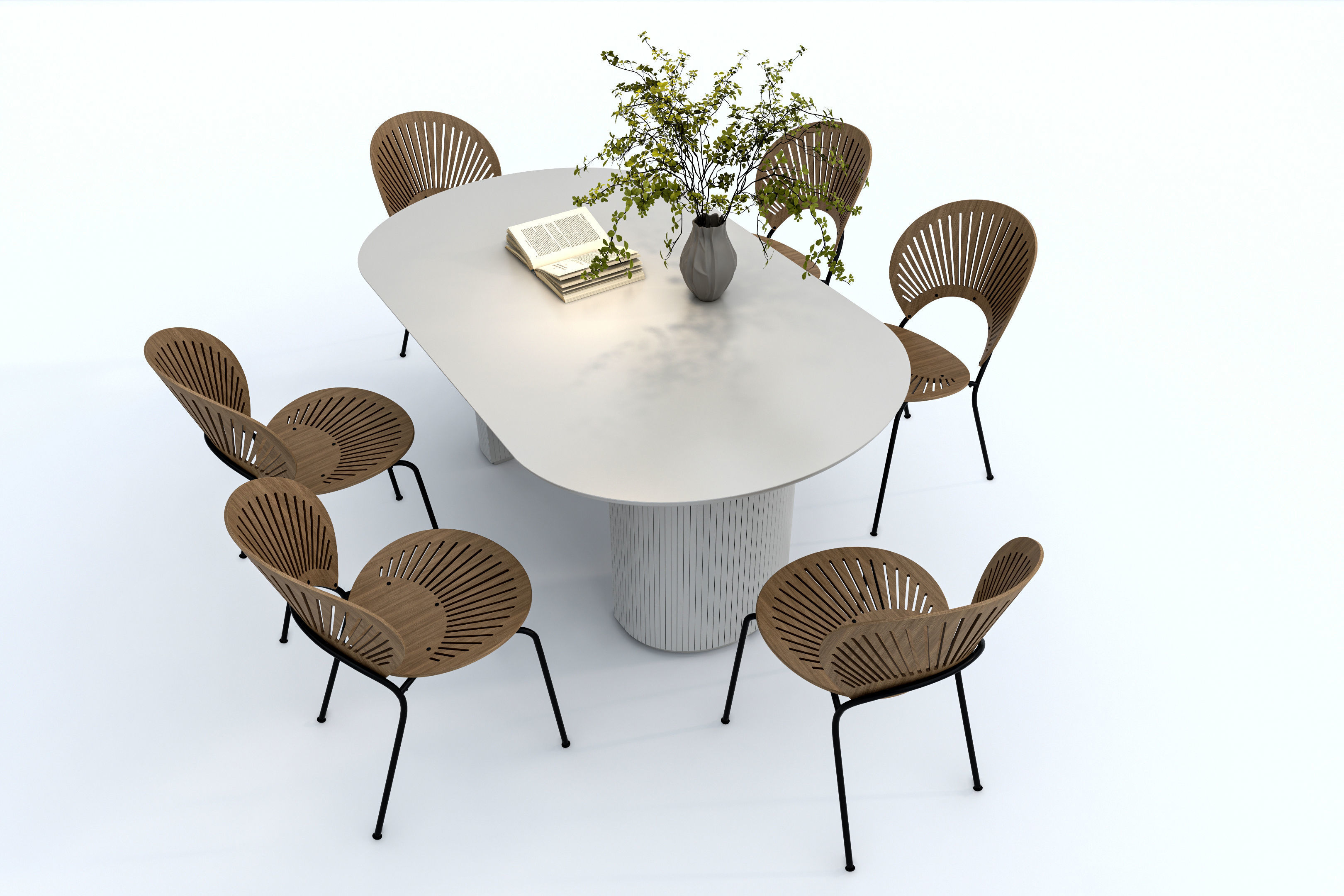 Dining Table Set 3D model_7