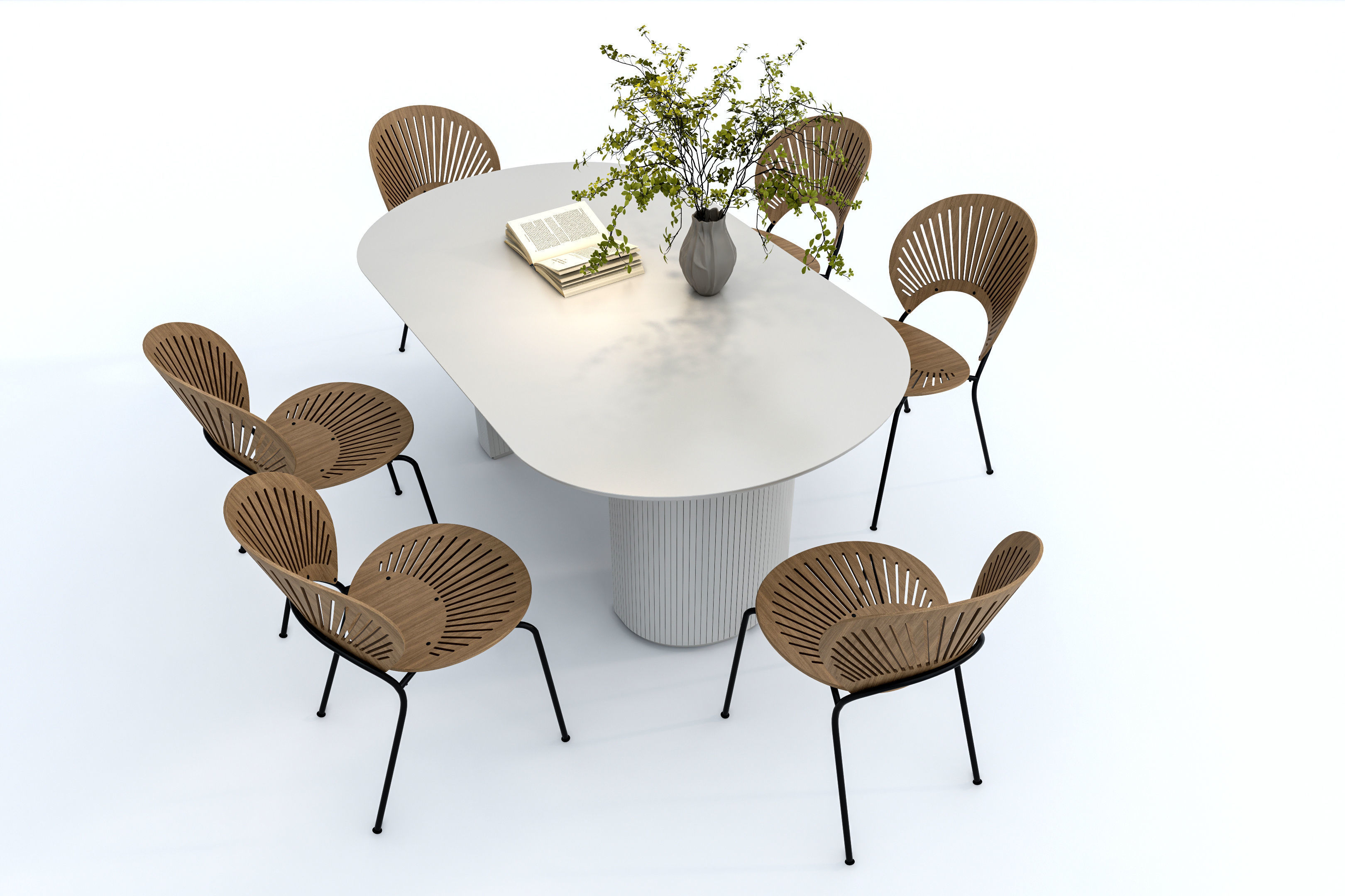 Dining Table Set 3D model_6