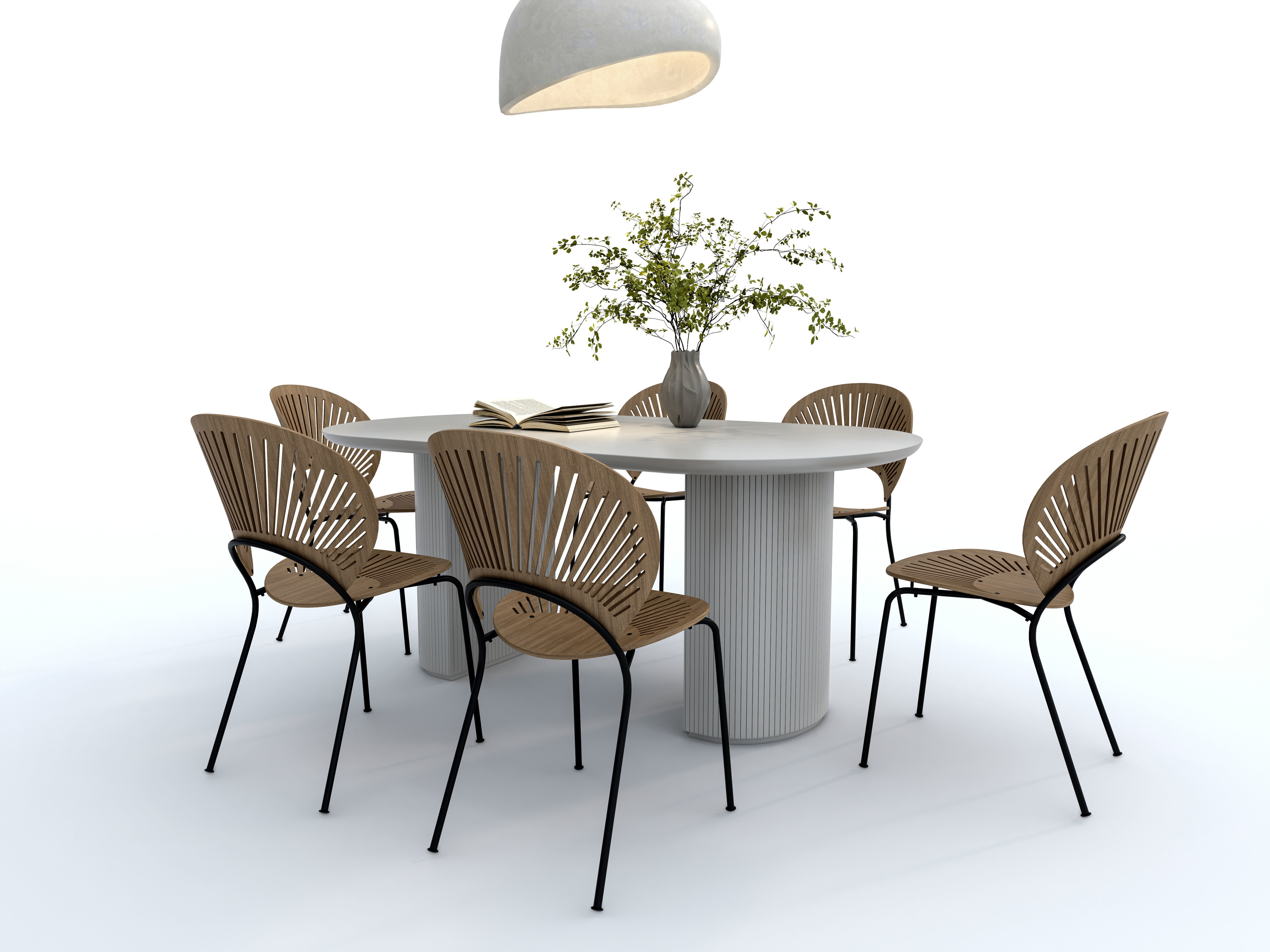 Dining Table Set 3D model_5