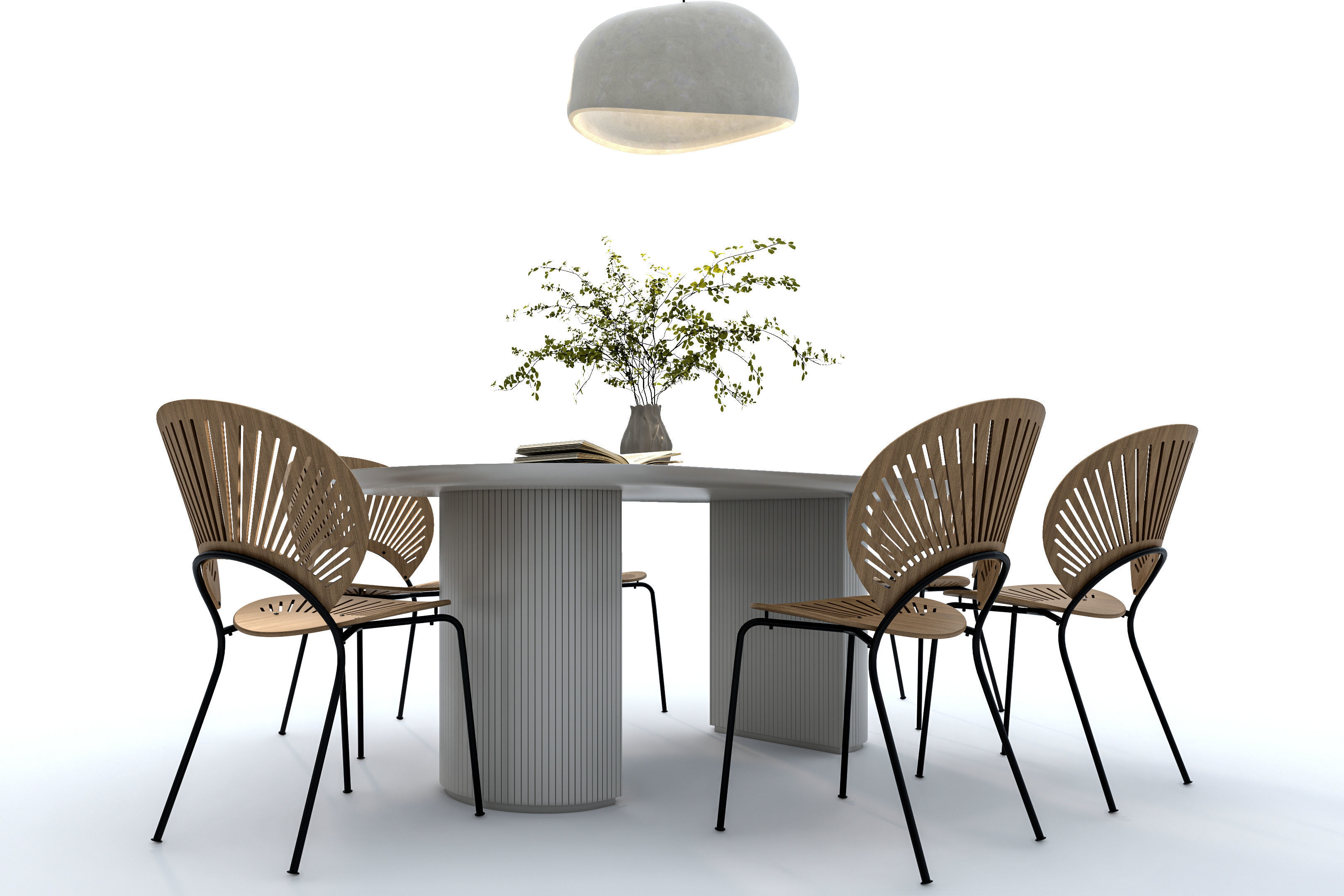 Dining Table Set 3D model_9