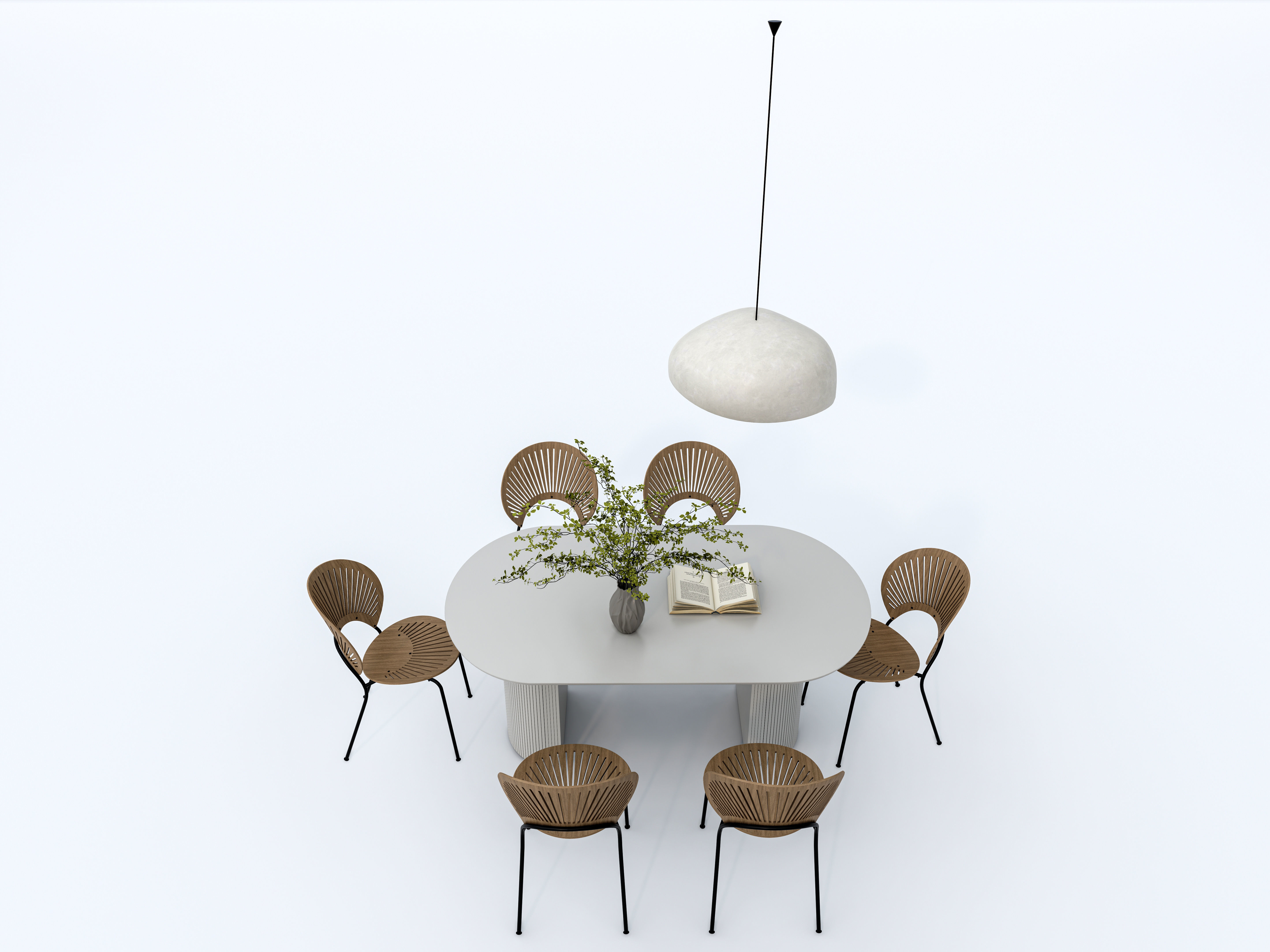 Dining Table Set 3D model_2