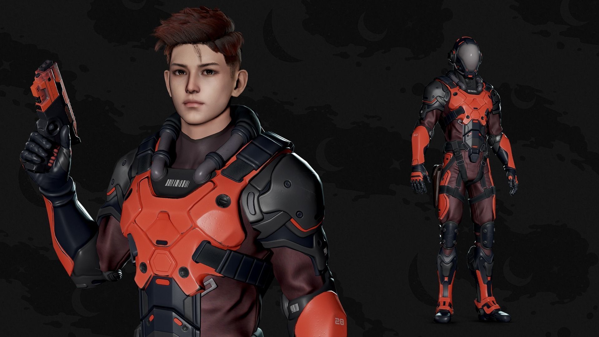 Stellar Trooper - Sci-Fi Characters - Game Ready Low-poly 3D model_4