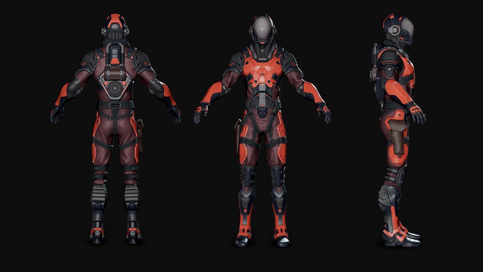 Stellar Trooper - Sci-Fi Characters - Game Ready Low-poly 3D model_35