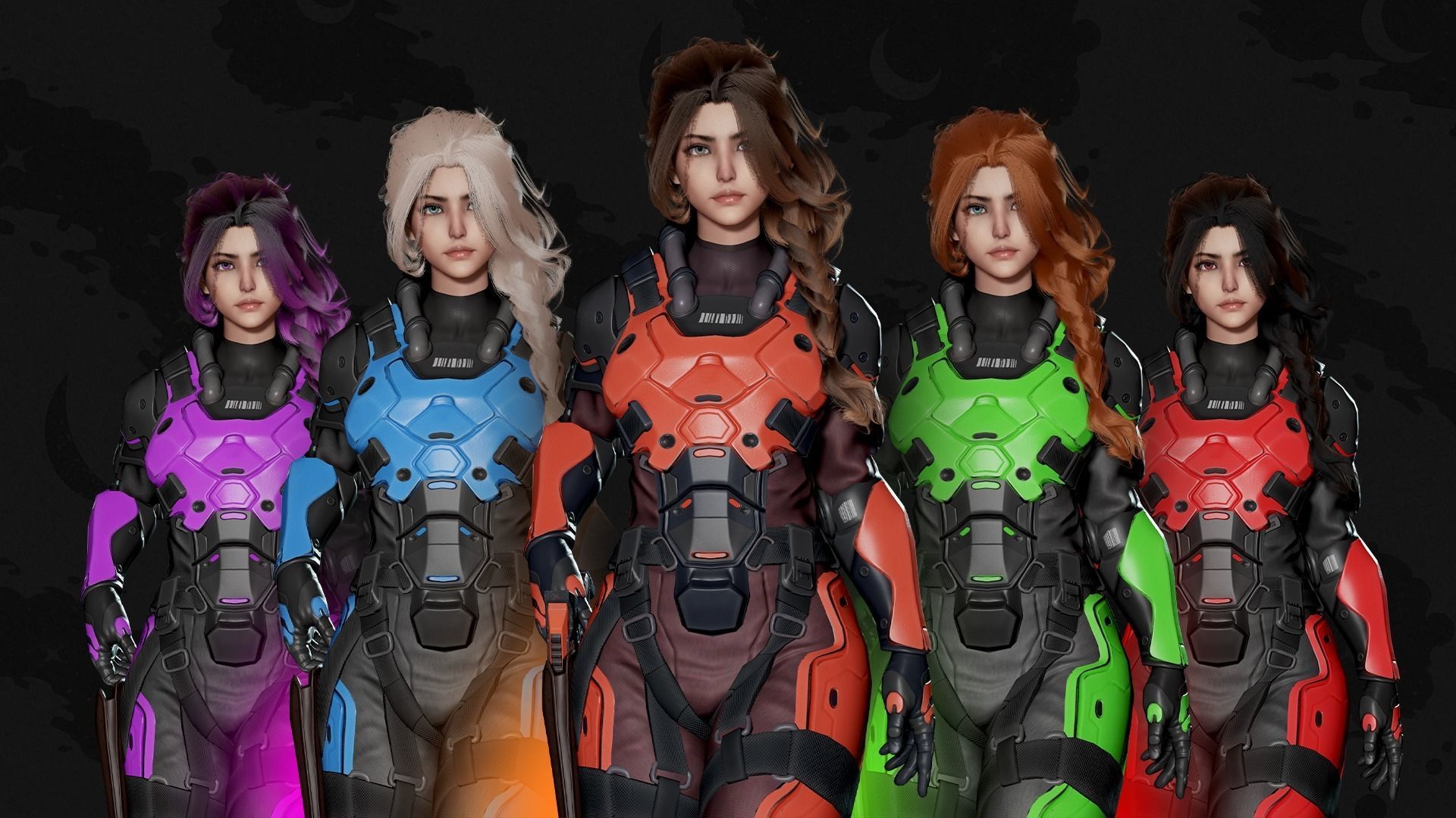 Stellar Trooper - Sci-Fi Characters - Game Ready Low-poly 3D model_10