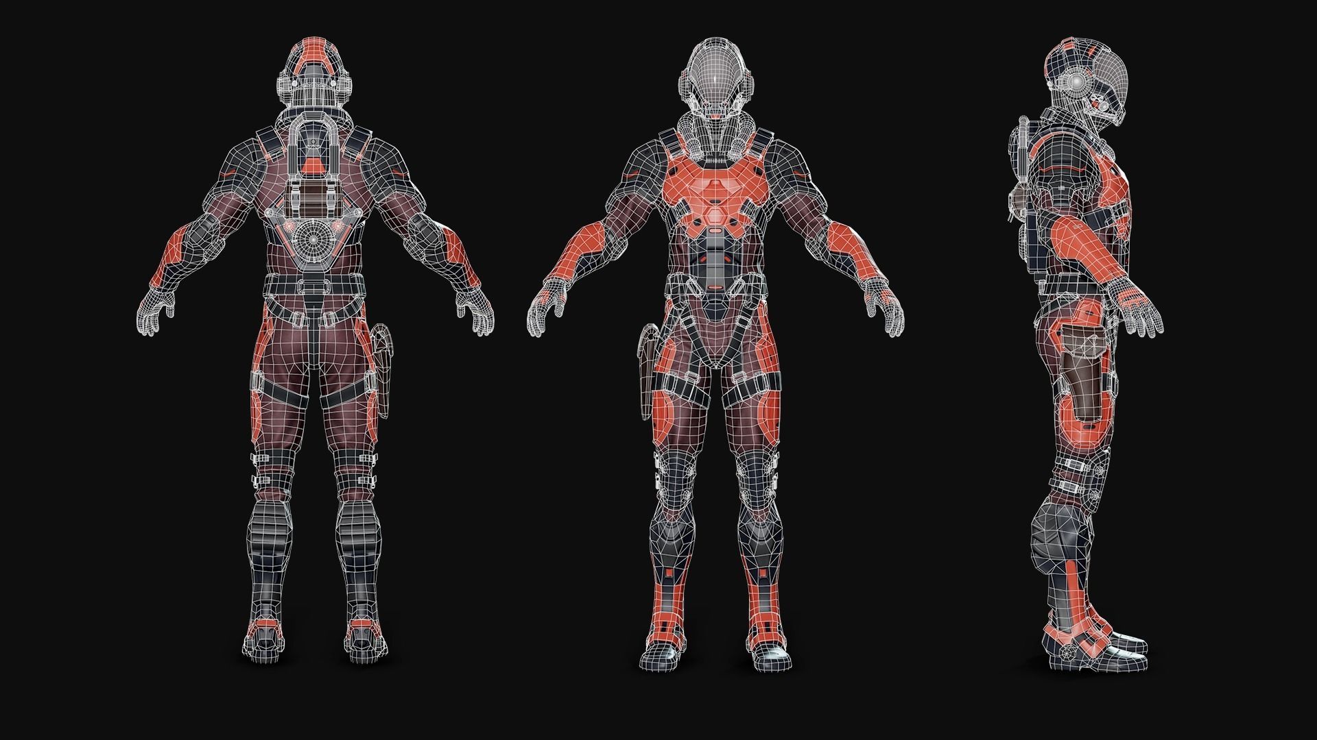 Stellar Trooper - Sci-Fi Characters - Game Ready Low-poly 3D model_36