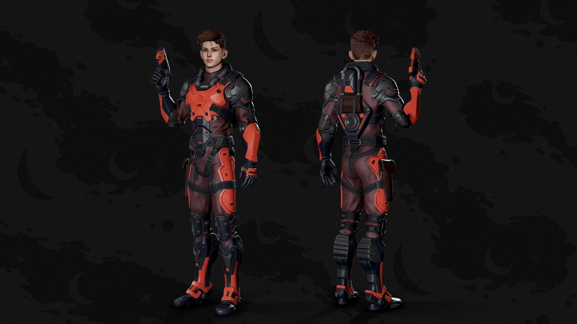 Stellar Trooper - Sci-Fi Characters - Game Ready Low-poly 3D model_6