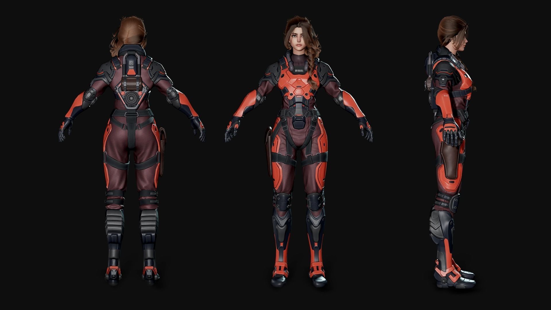 Stellar Trooper - Sci-Fi Characters - Game Ready Low-poly 3D model_37