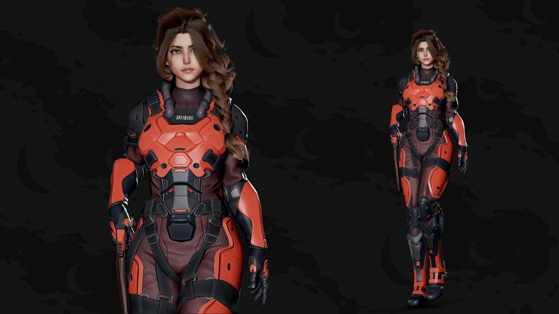 Stellar Trooper - Sci-Fi Characters - Game Ready Low-poly 3D model_5