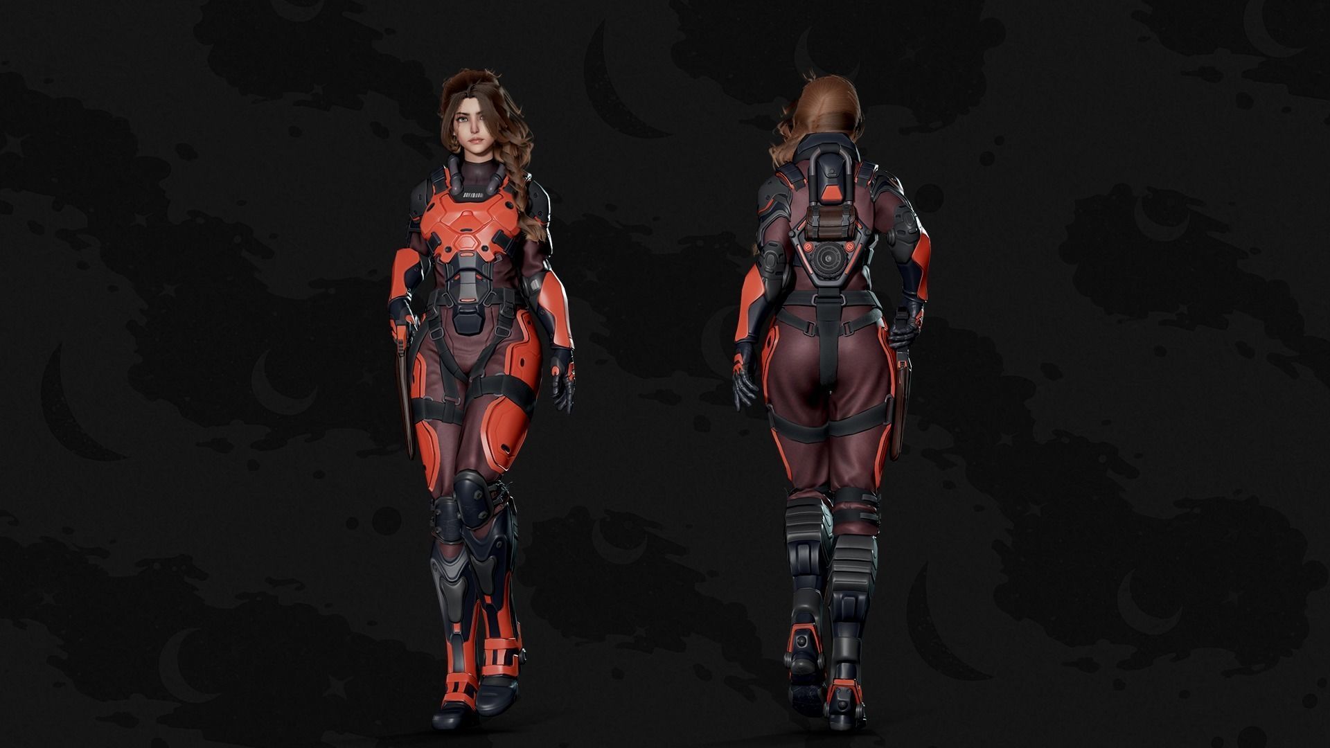 Stellar Trooper - Sci-Fi Characters - Game Ready Low-poly 3D model_7