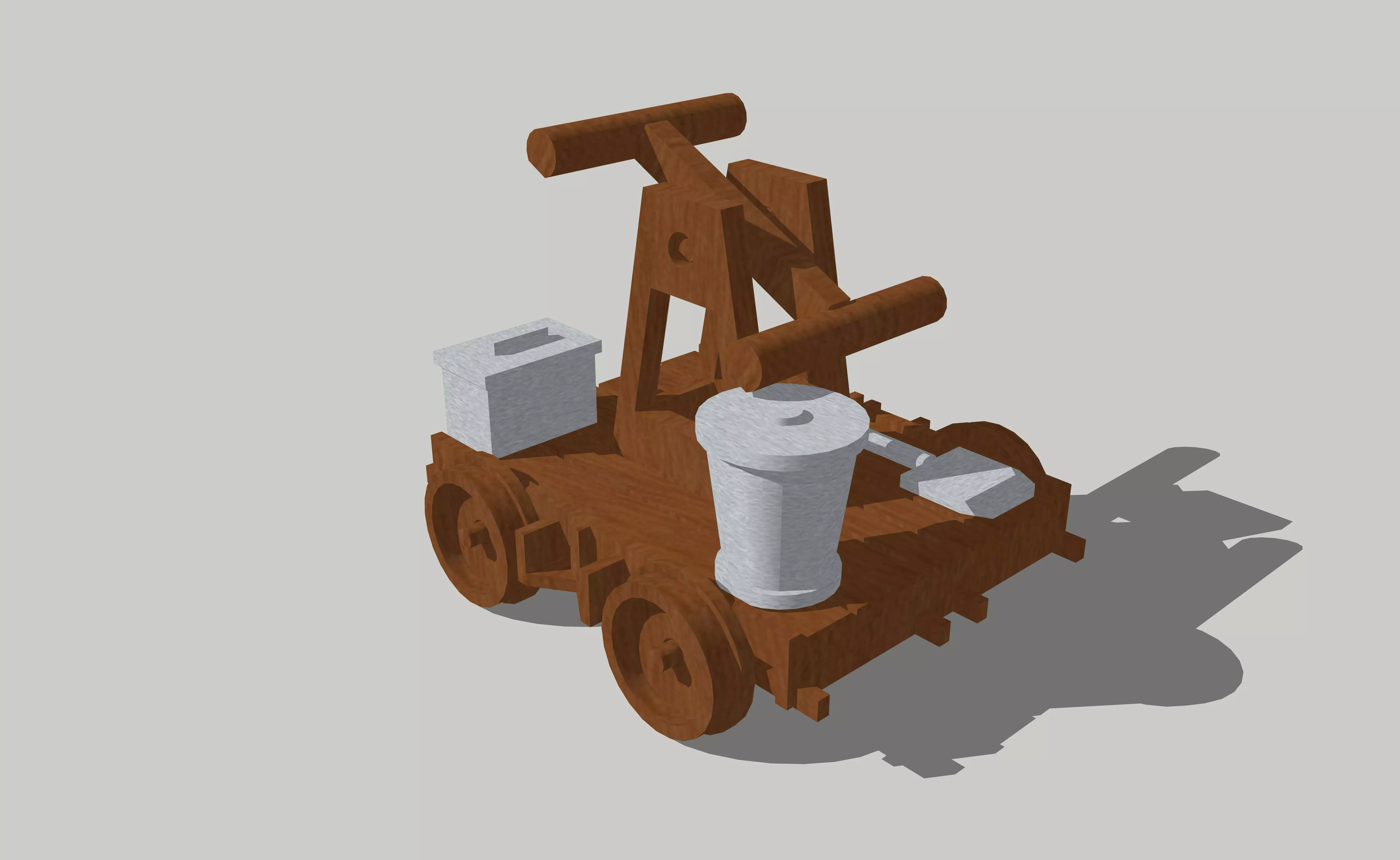 Railway Handcart with Tools by Outland Models Low-poly 3D model