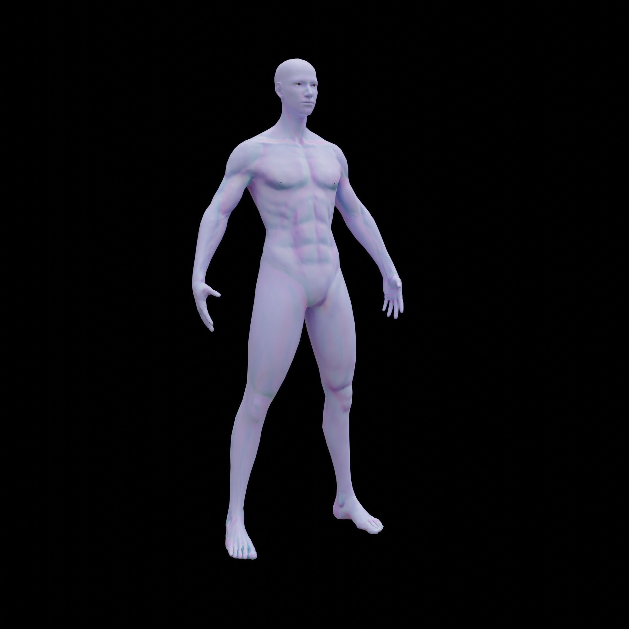 Human man base model Low-poly 3D model_11