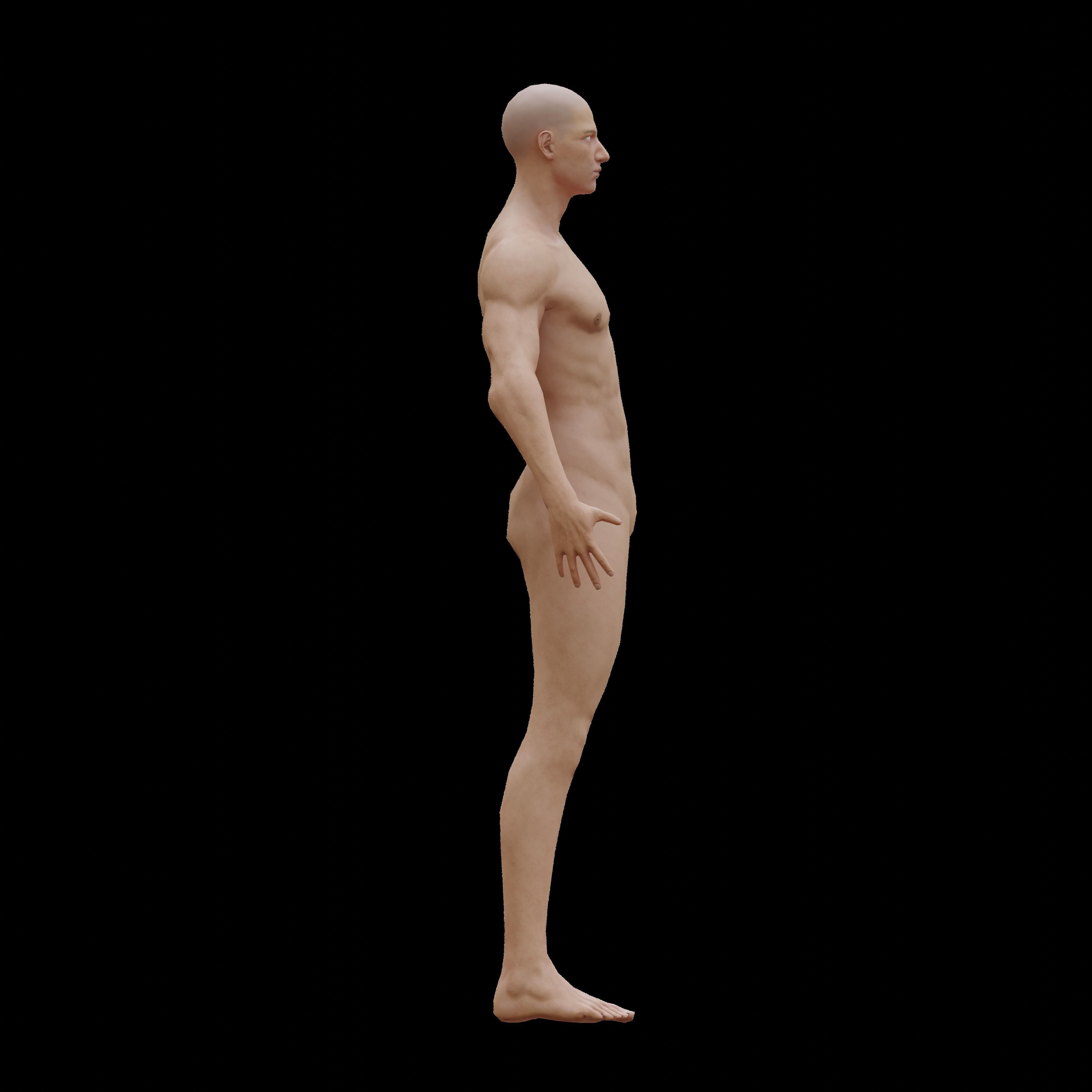 Human man base model Low-poly 3D model_5