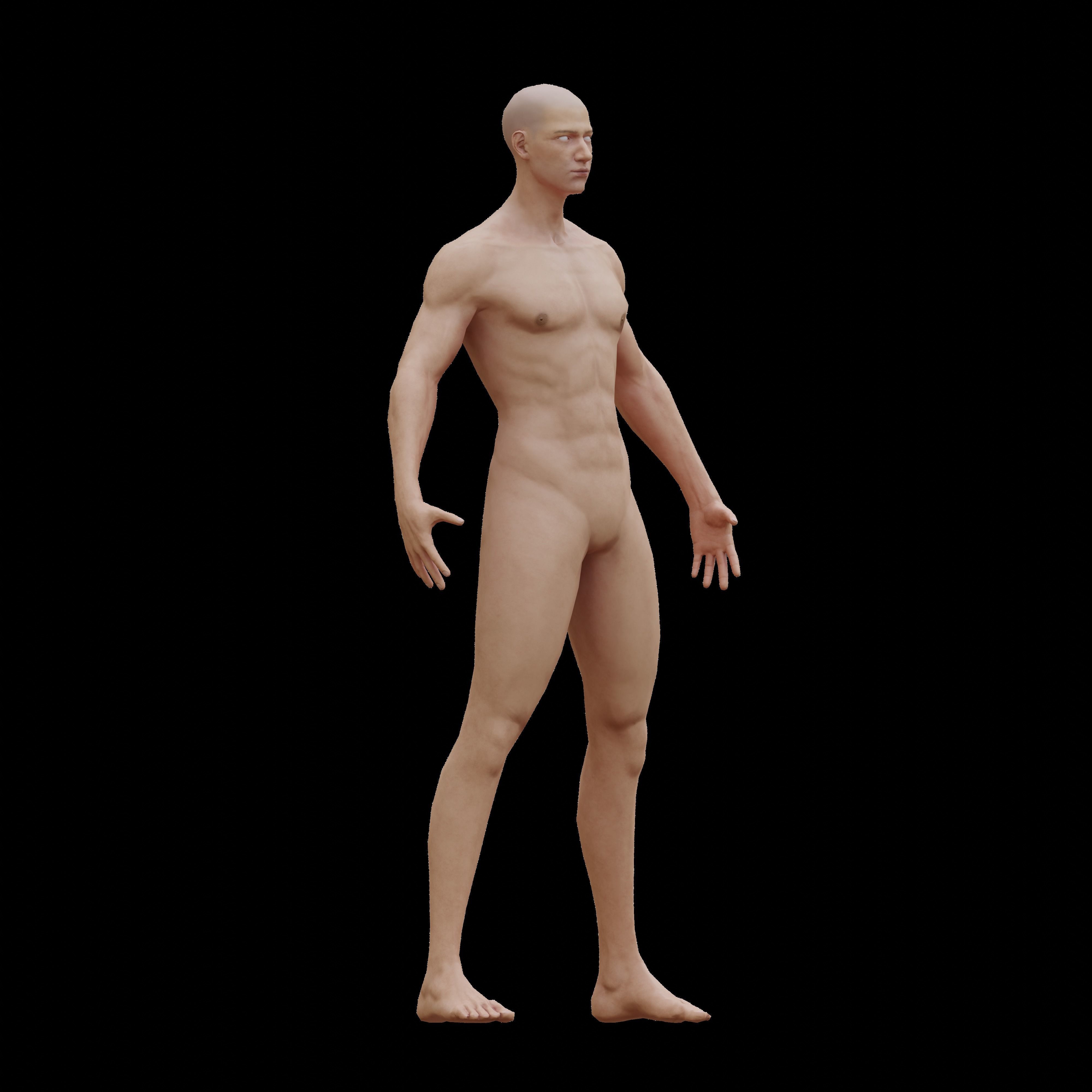 Human man base model Low-poly 3D model_4