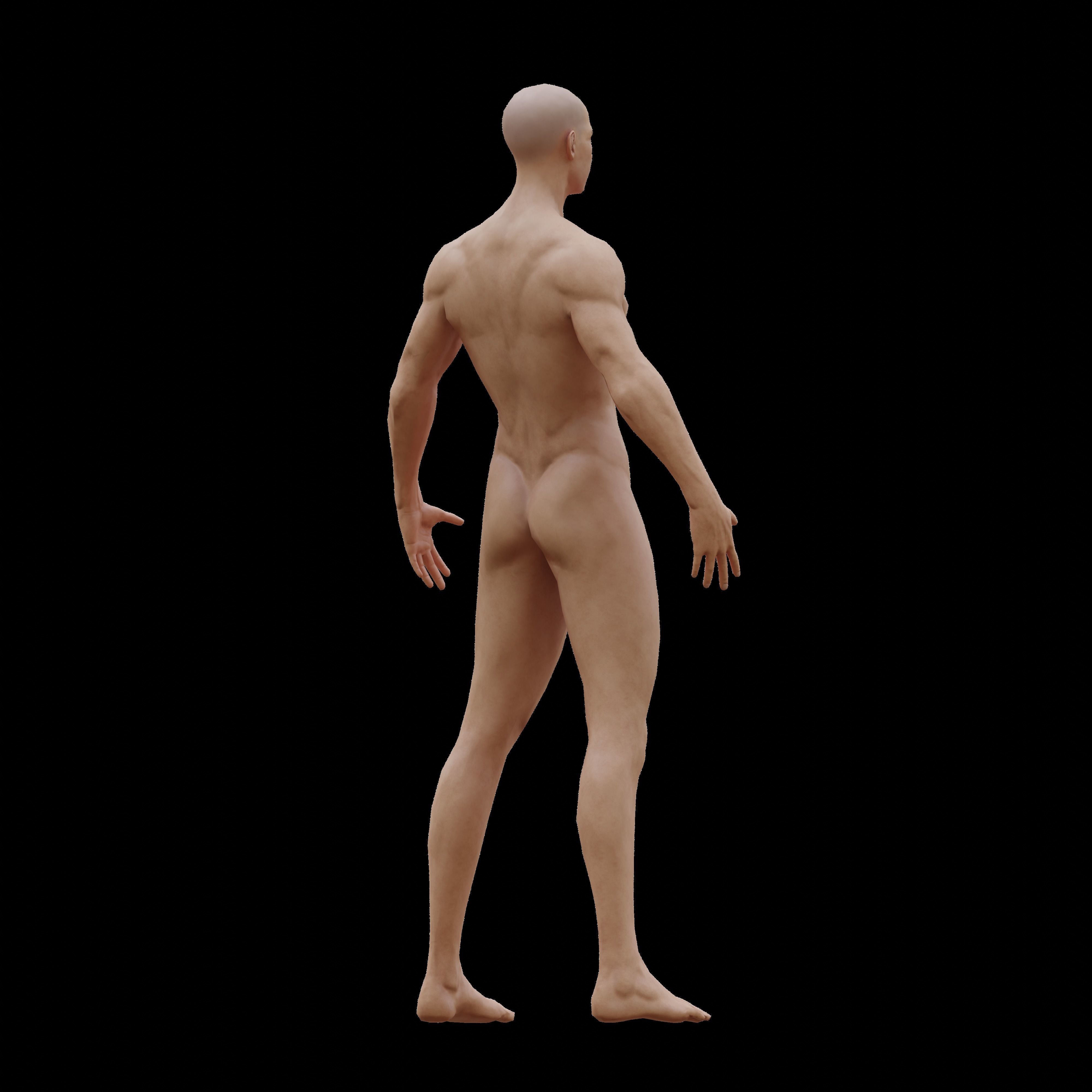 Human man base model Low-poly 3D model_6