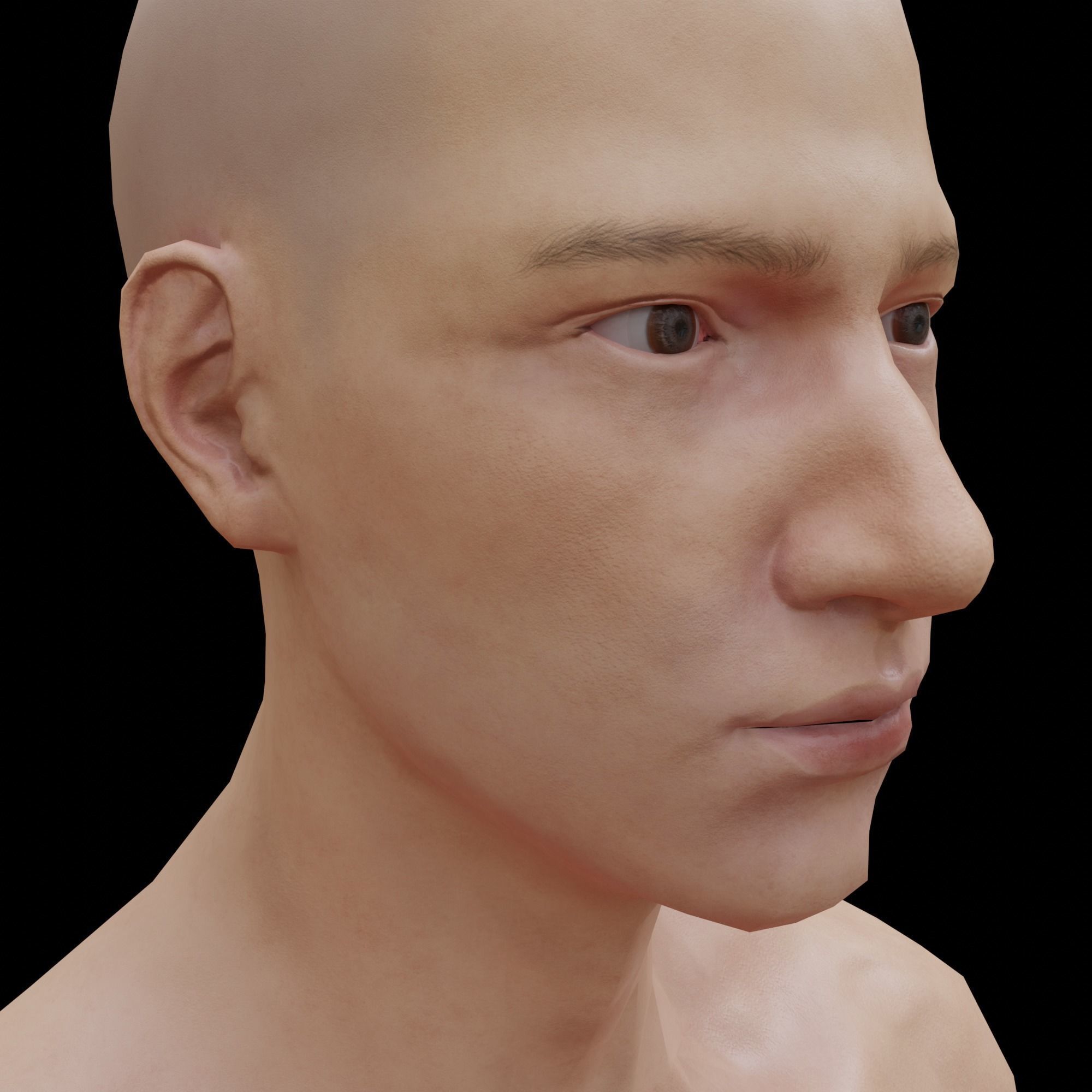 Human man base model Low-poly 3D model_2