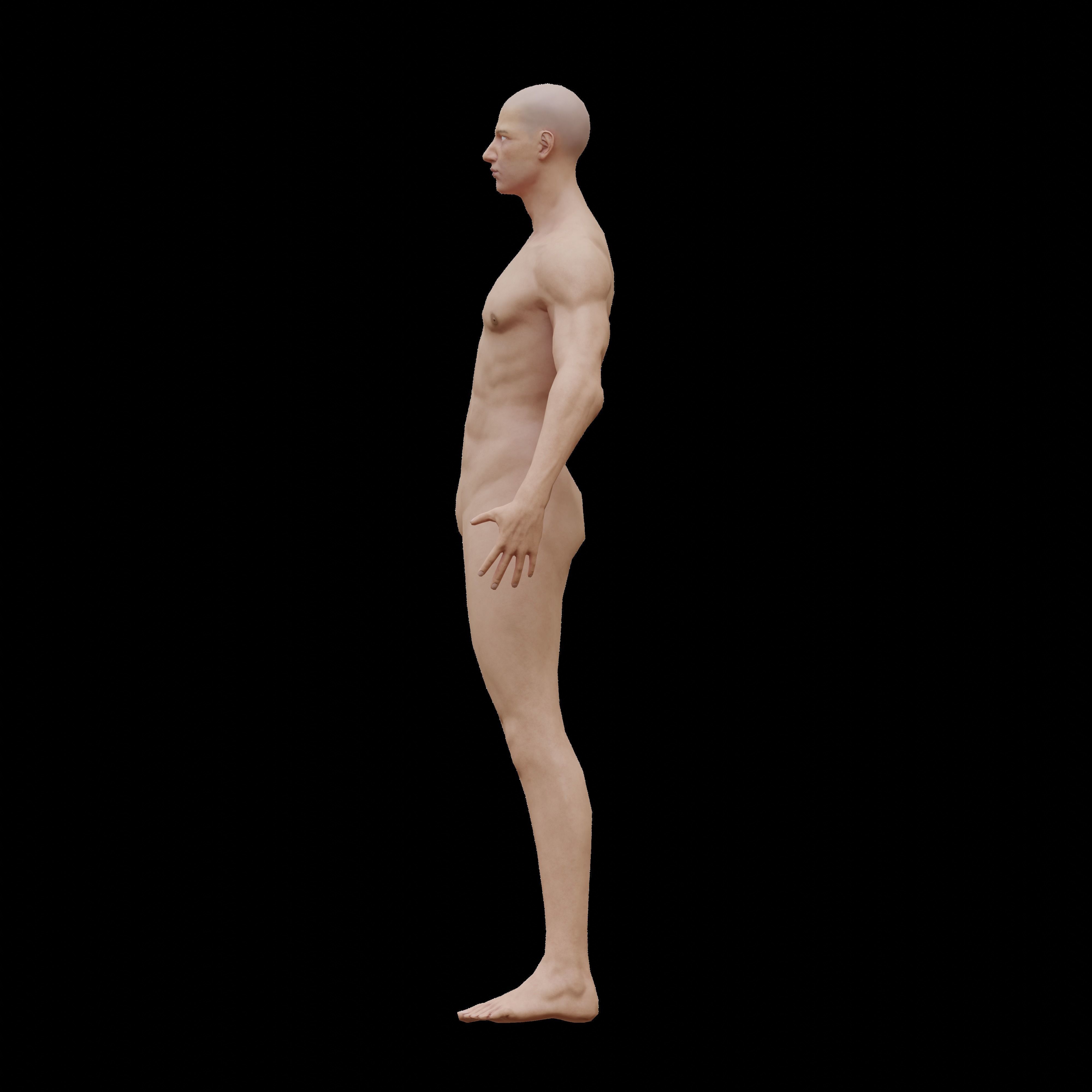 Human man base model Low-poly 3D model_9