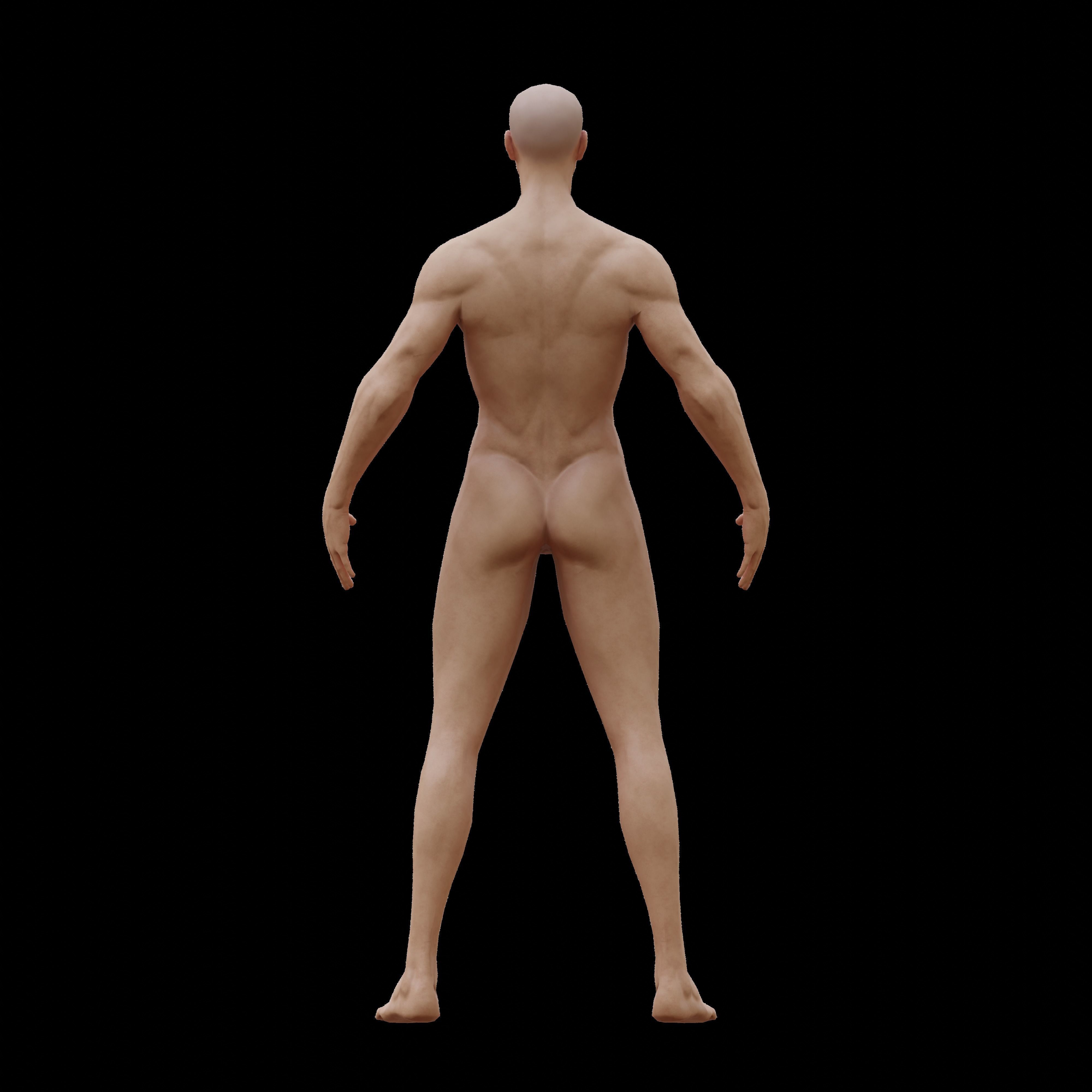 Human man base model Low-poly 3D model_7