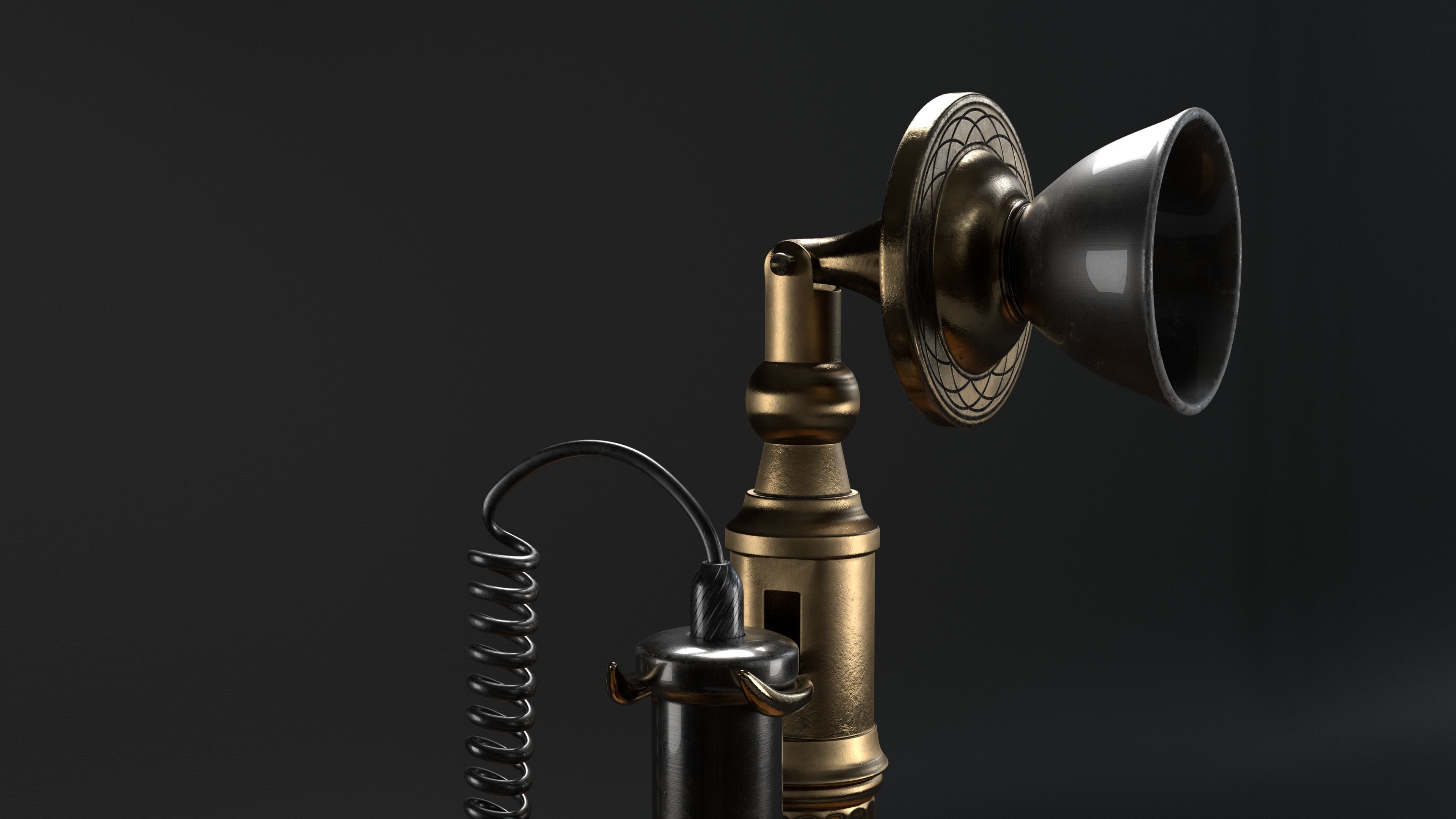 Candlestick Telephone - Roman Column 1897 - Hero Asset 3D model_9