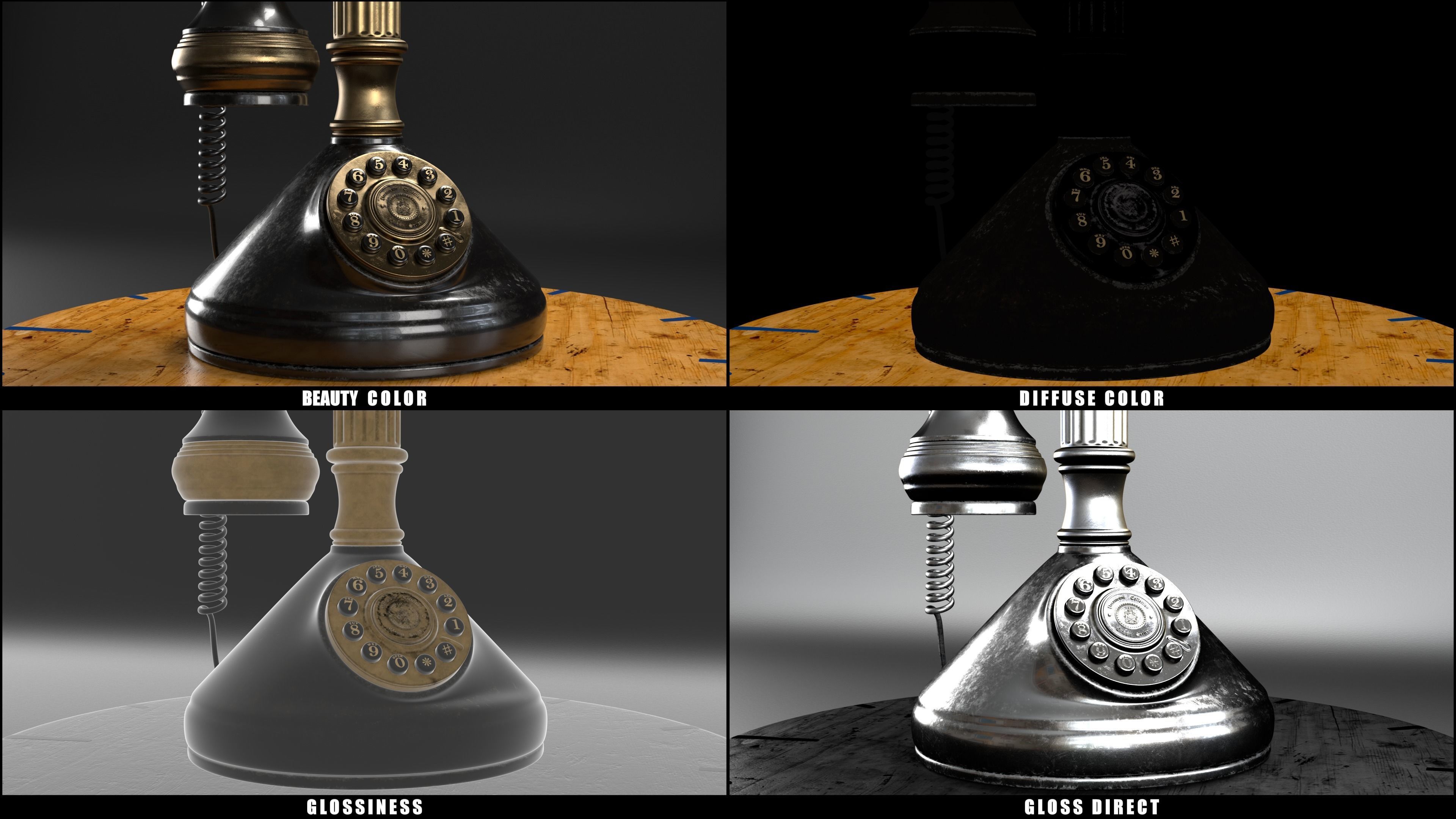 Candlestick Telephone - Roman Column 1897 - Hero Asset 3D model_4