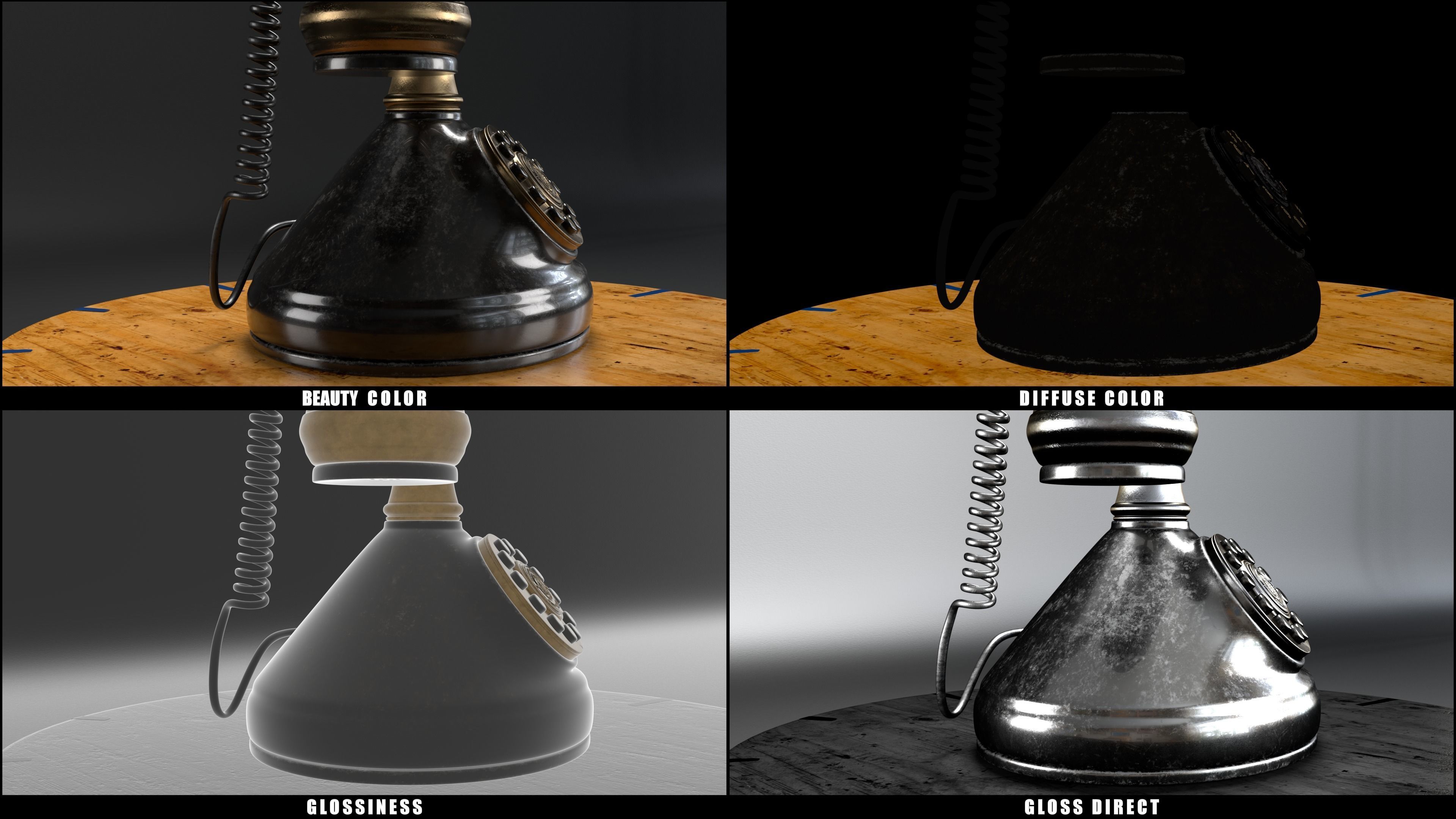 Candlestick Telephone - Roman Column 1897 - Hero Asset 3D model_8