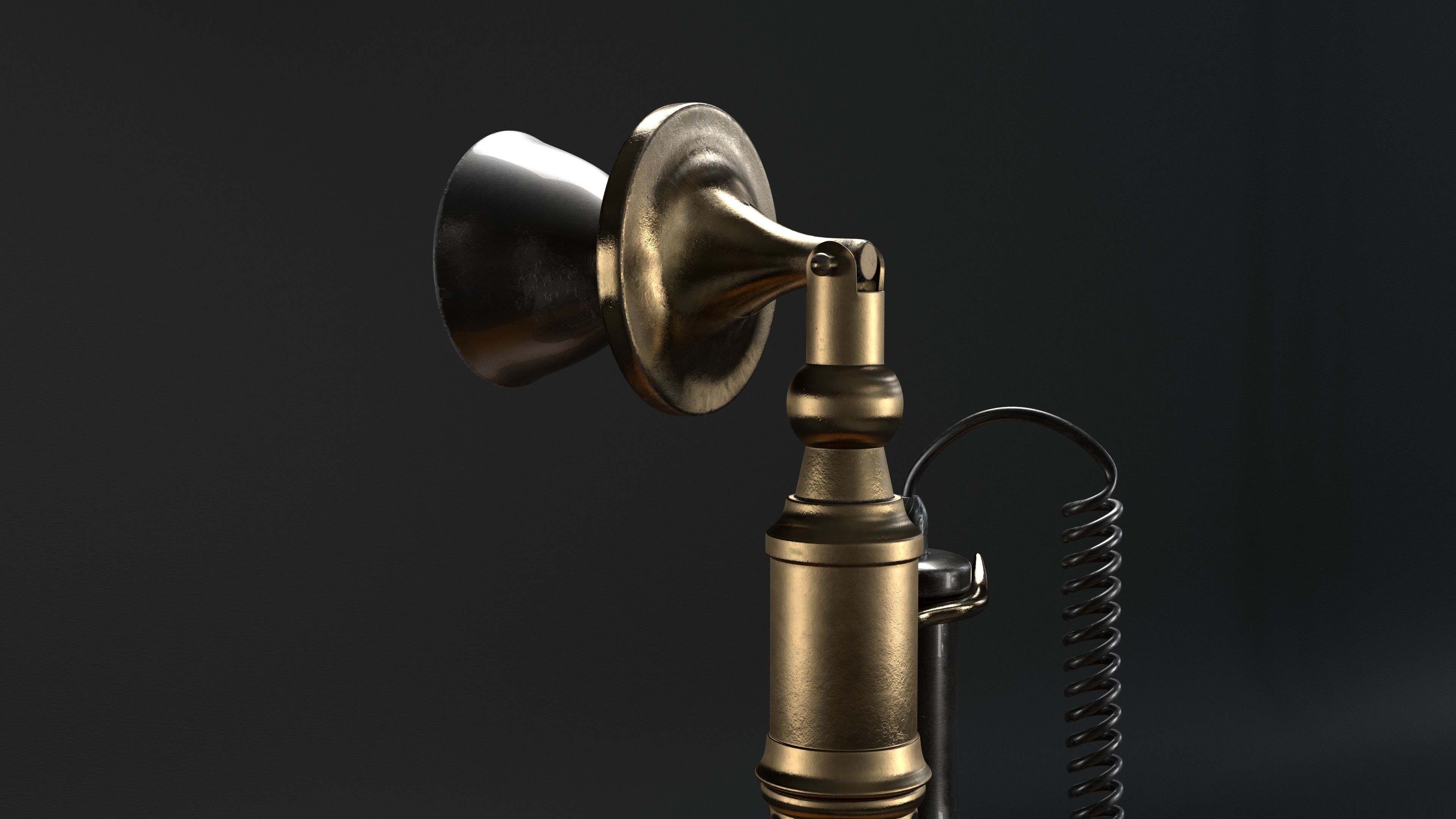 Candlestick Telephone - Roman Column 1897 - Hero Asset 3D model_11