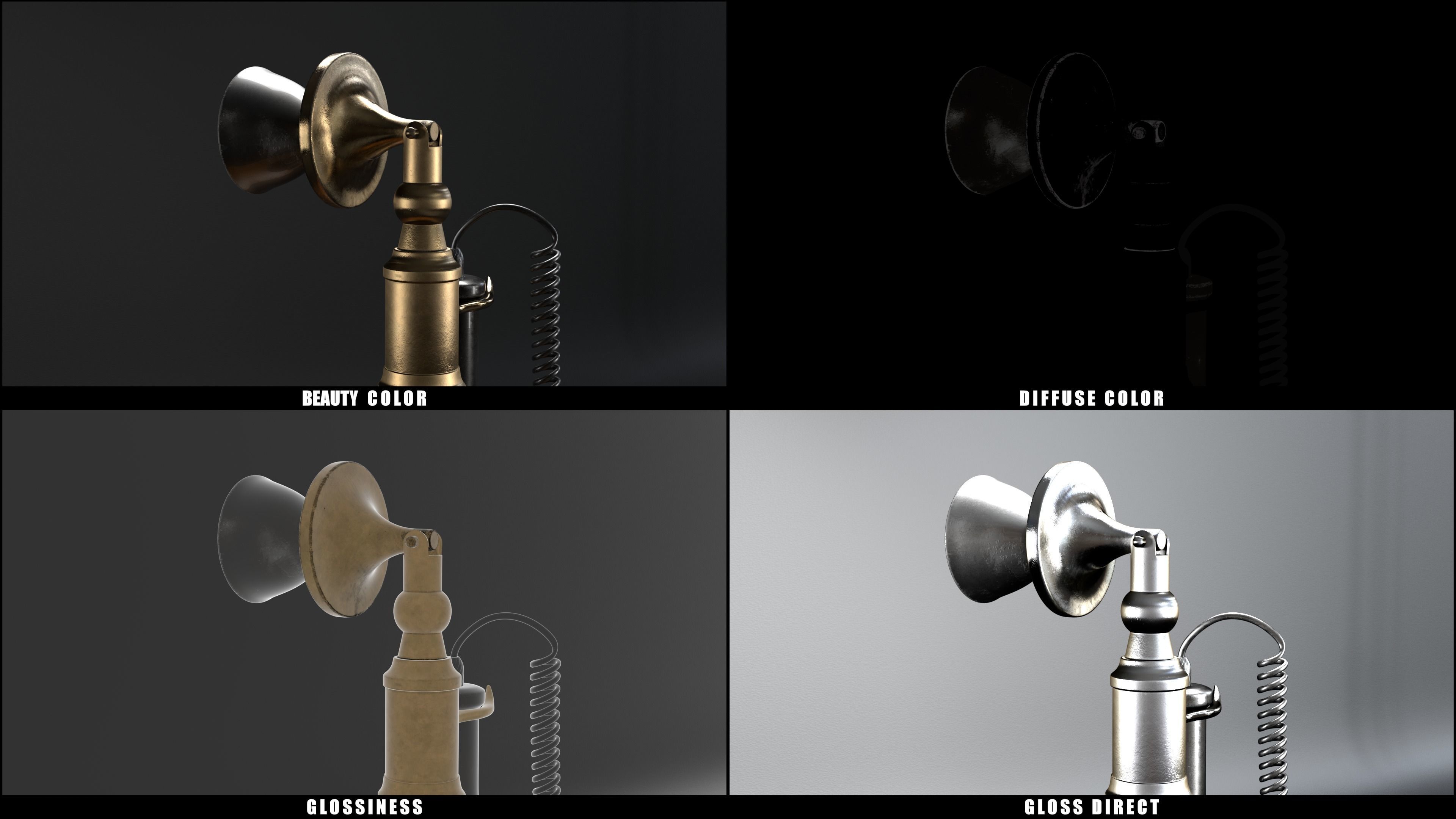 Candlestick Telephone - Roman Column 1897 - Hero Asset 3D model_12