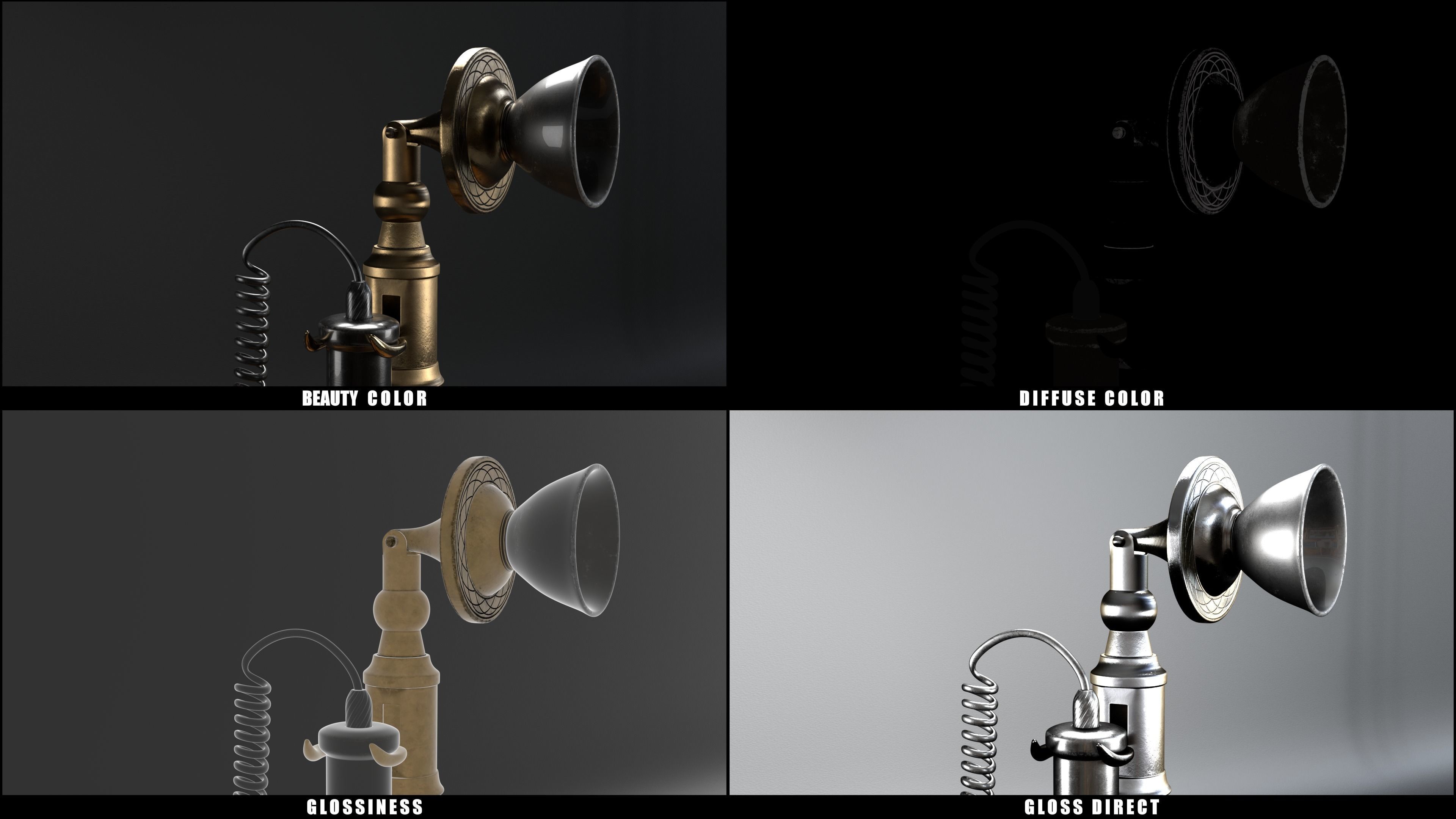 Candlestick Telephone - Roman Column 1897 - Hero Asset 3D model_10