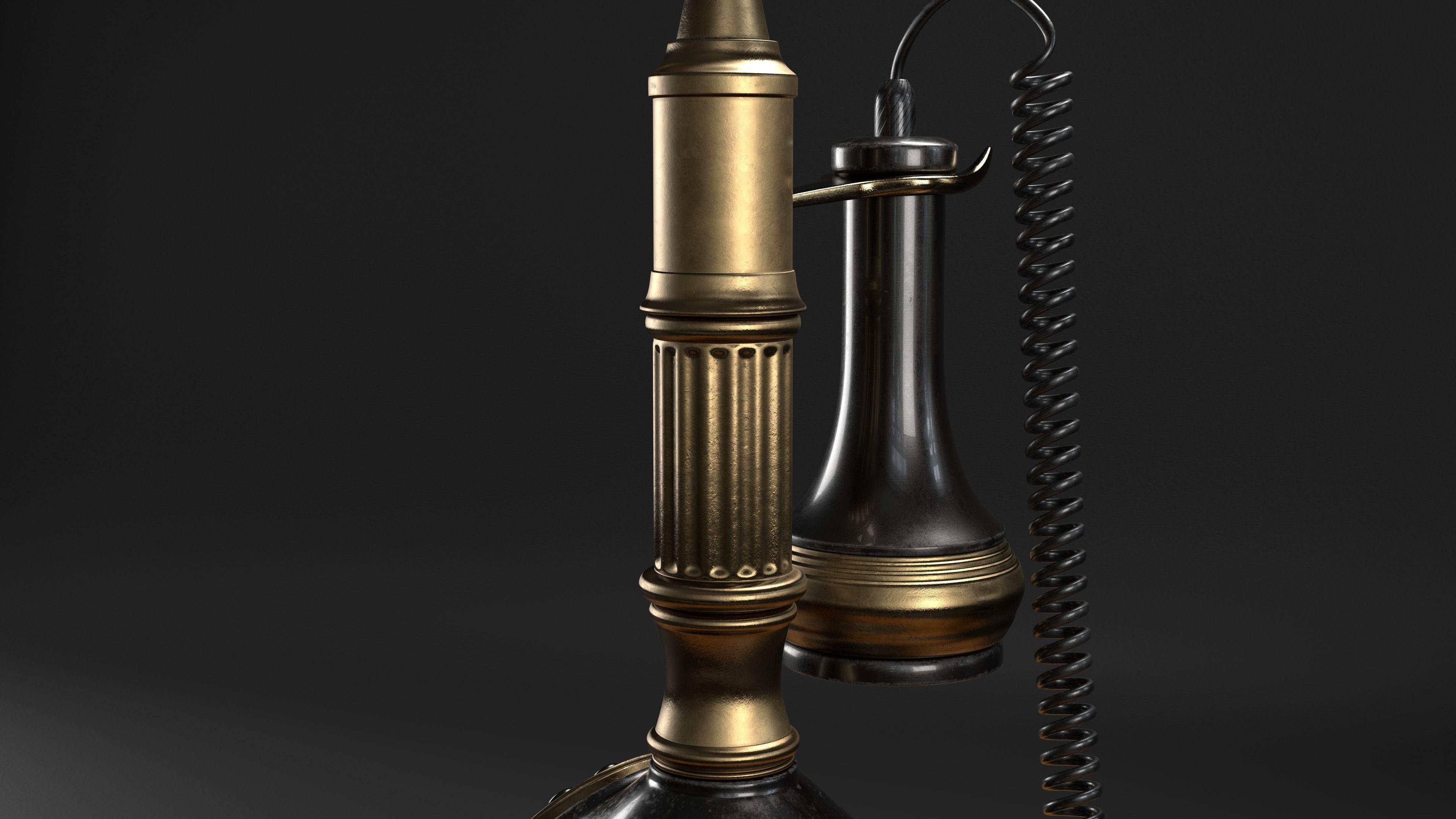 Candlestick Telephone - Roman Column 1897 - Hero Asset 3D model_15