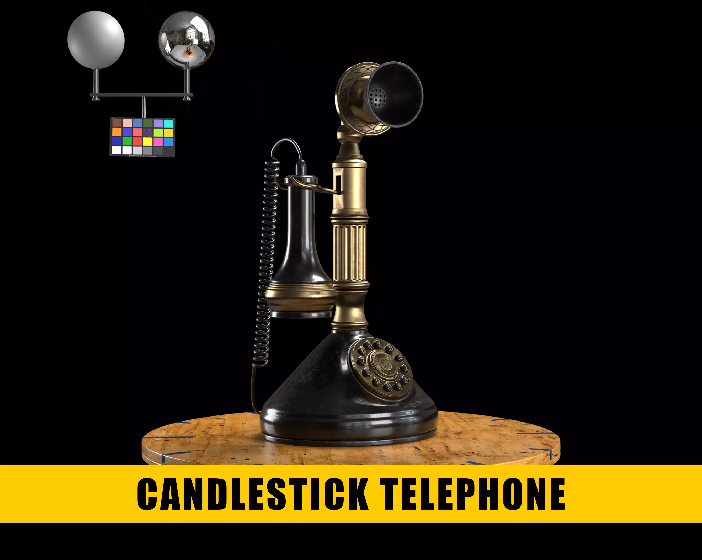 Candlestick Telephone - Roman Column 1897 - Hero Asset 3D model_0