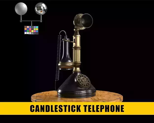 Candlestick Telephone - Roman Column 1897 - Hero Asset