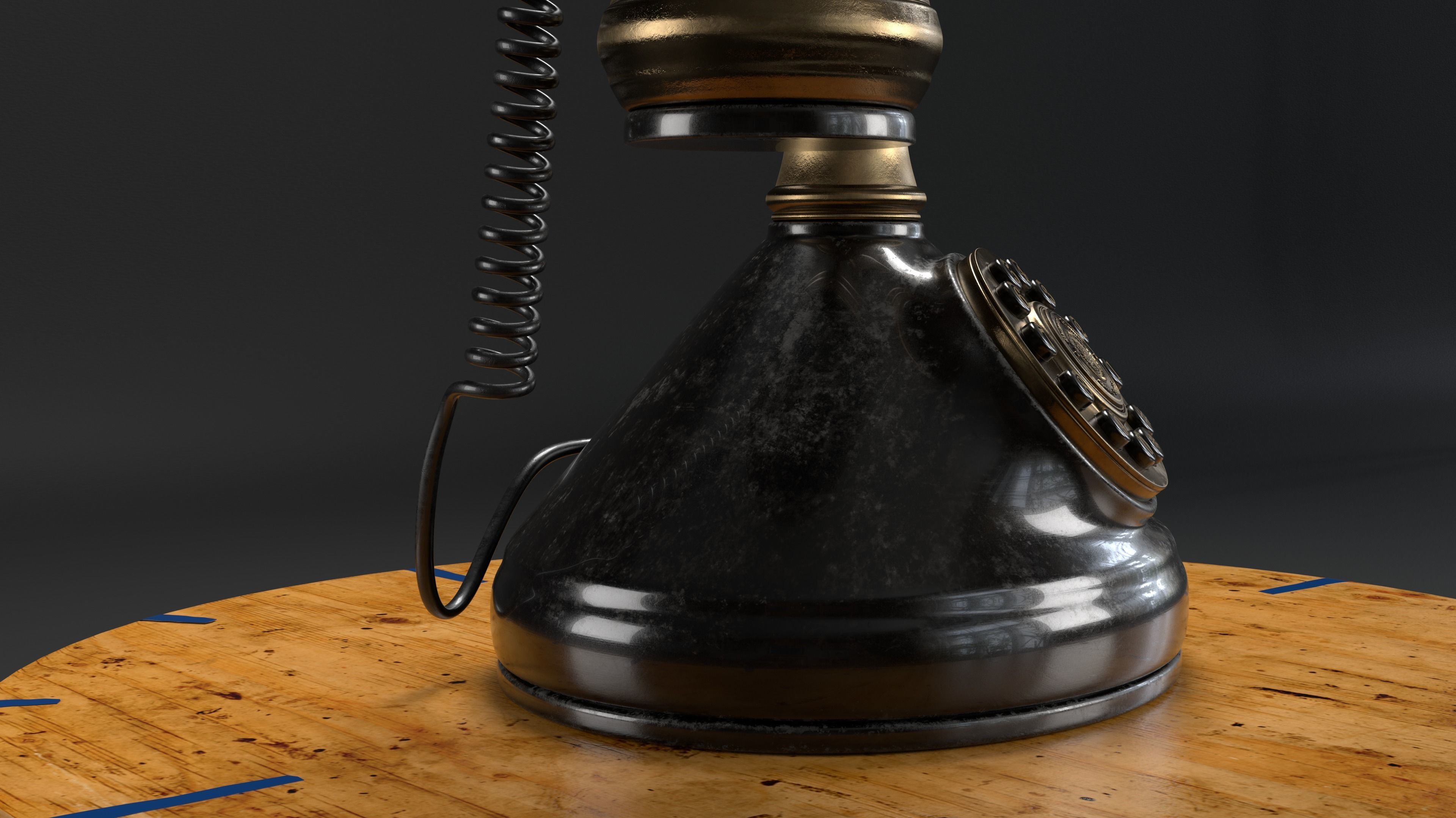 Candlestick Telephone - Roman Column 1897 - Hero Asset 3D model_7