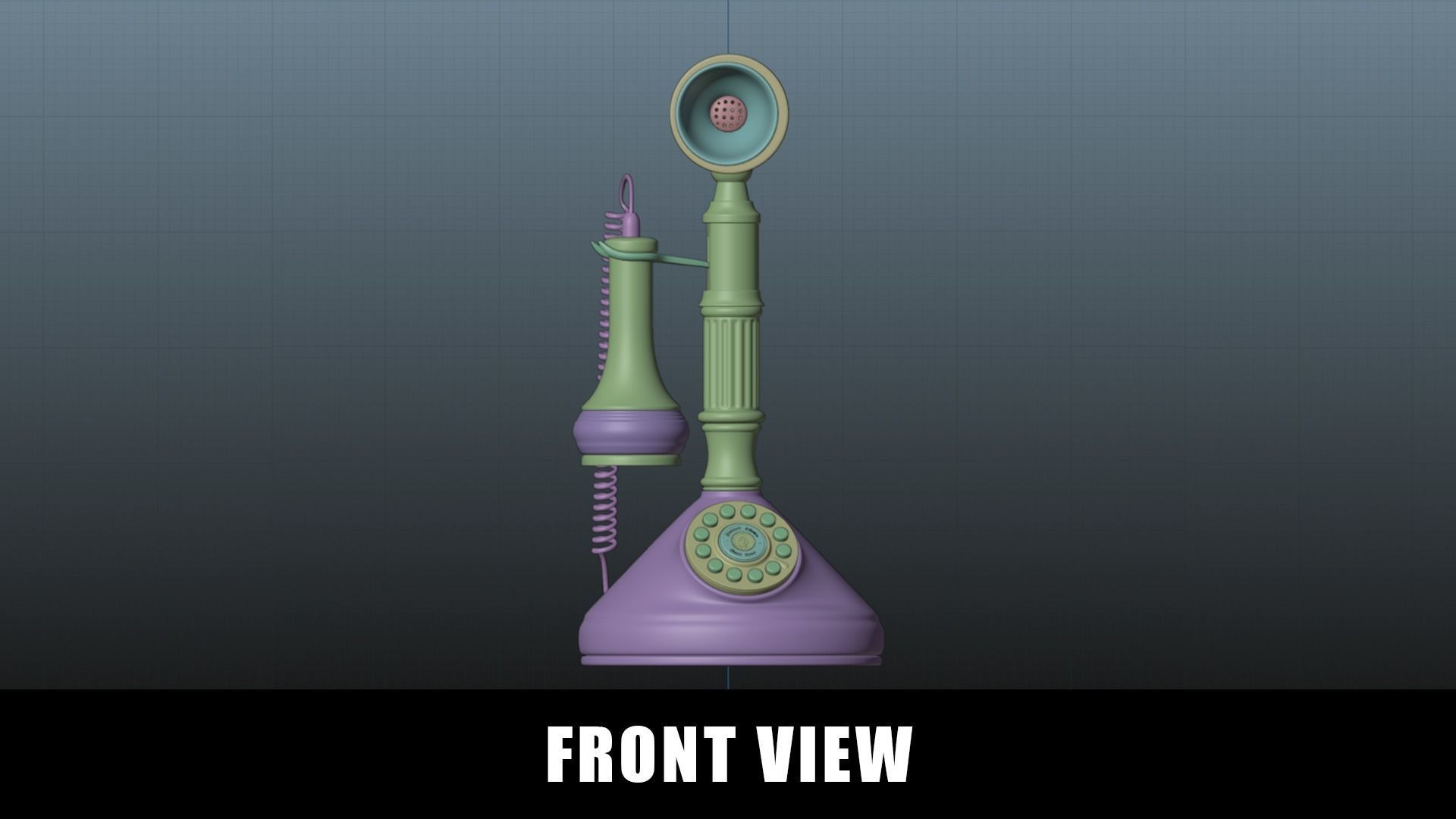 Candlestick Telephone - Roman Column 1897 - Hero Asset 3D model_19