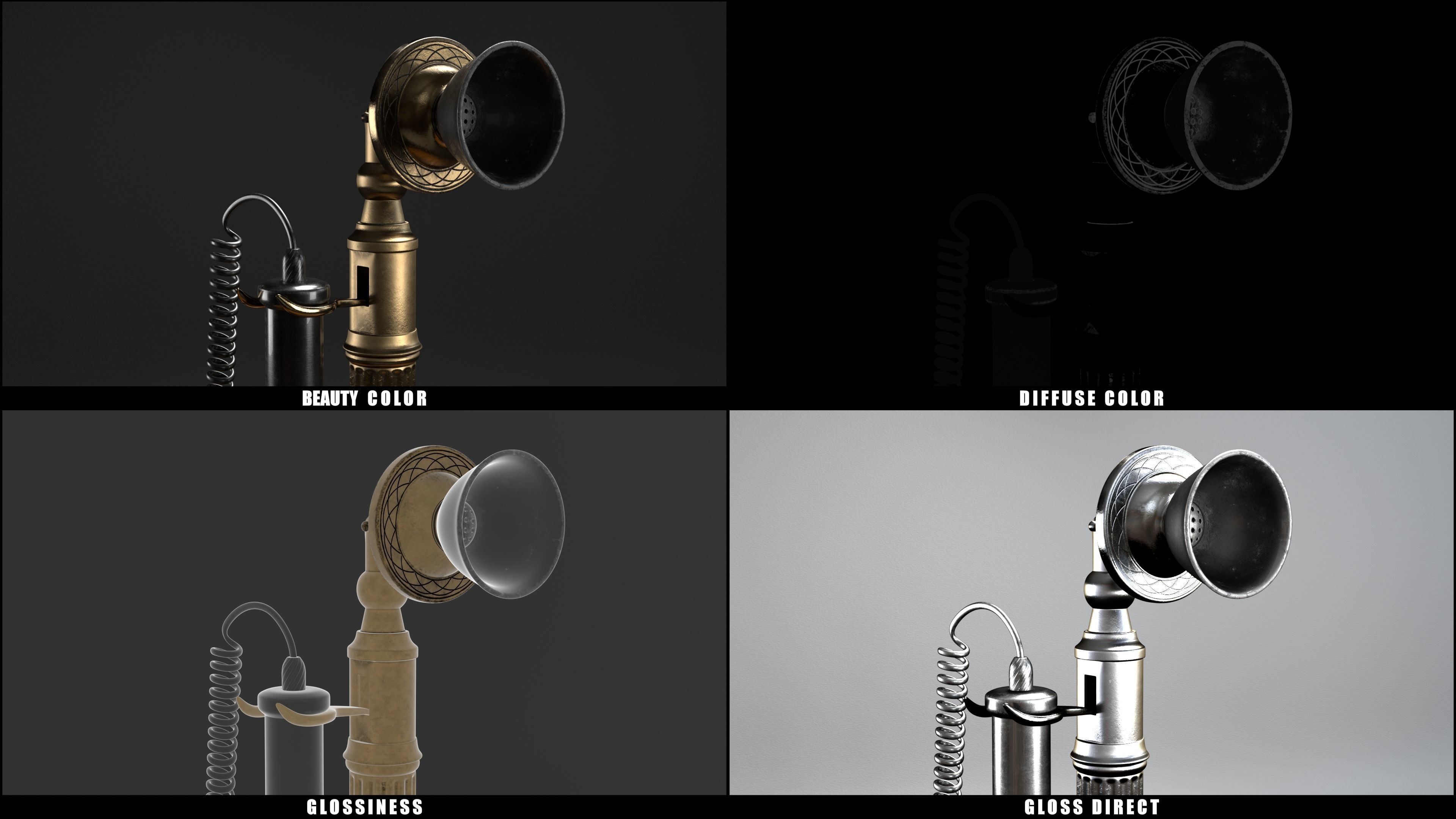 Candlestick Telephone - Roman Column 1897 - Hero Asset 3D model_6