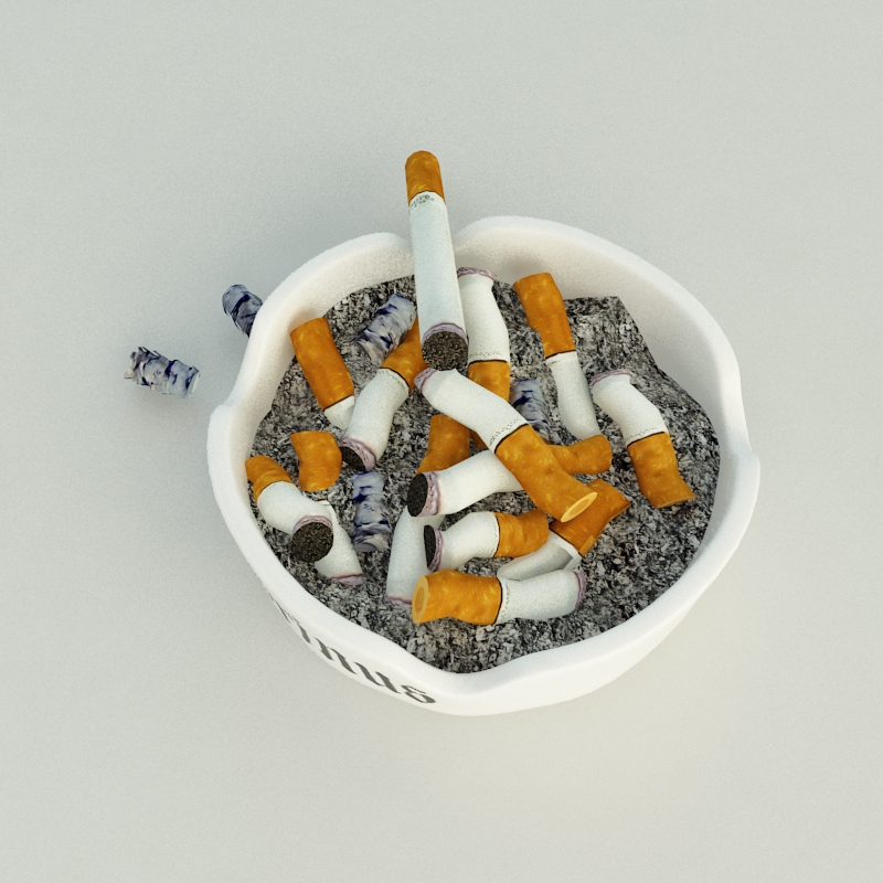 Ashtray cigarettes in 3D model_4