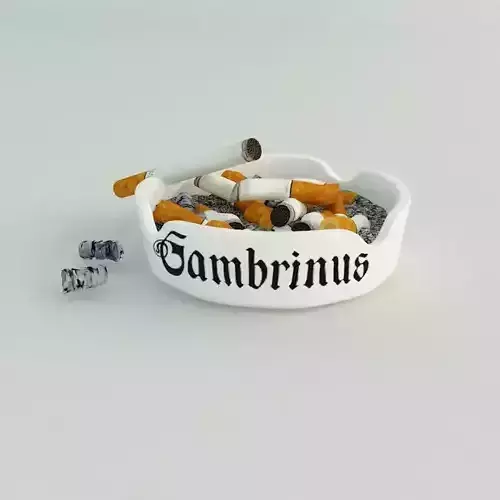 Ashtray cigarettes in 3D model