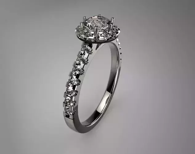 Gold Diamond Ring Gemstone Engagement Ring