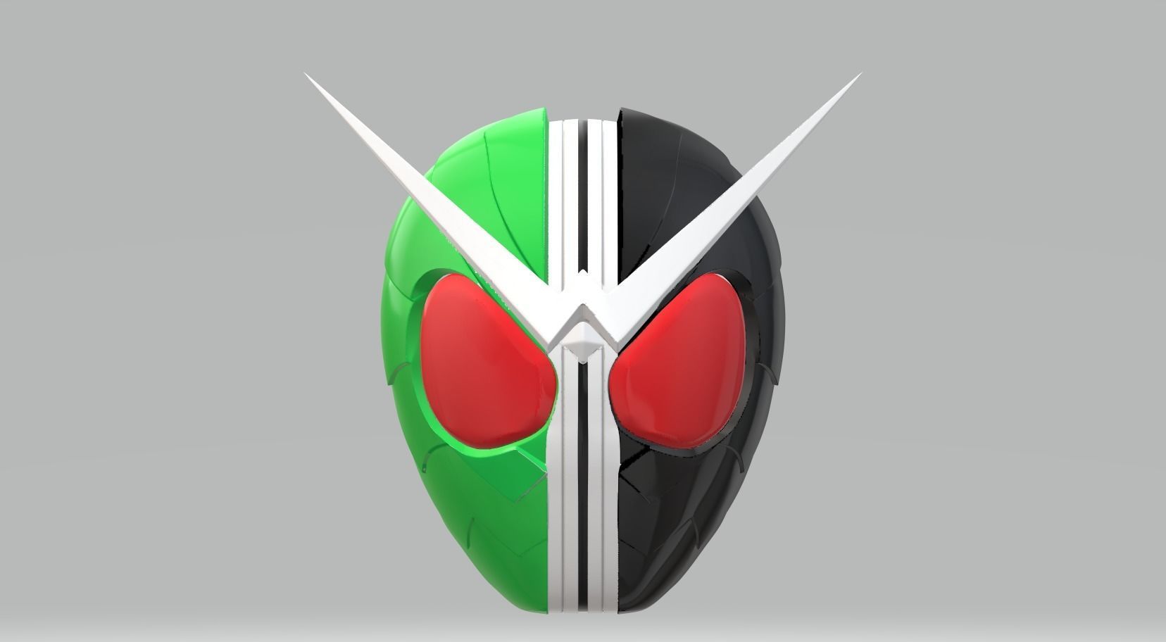 Kamen Rider W helmet 3D print model_2