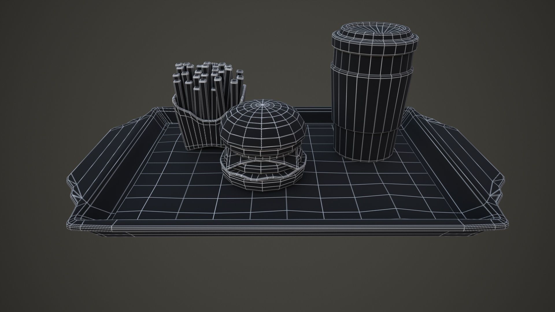 Fast Food Cartoon Low-poly 3D model Low-poly 3D model_5