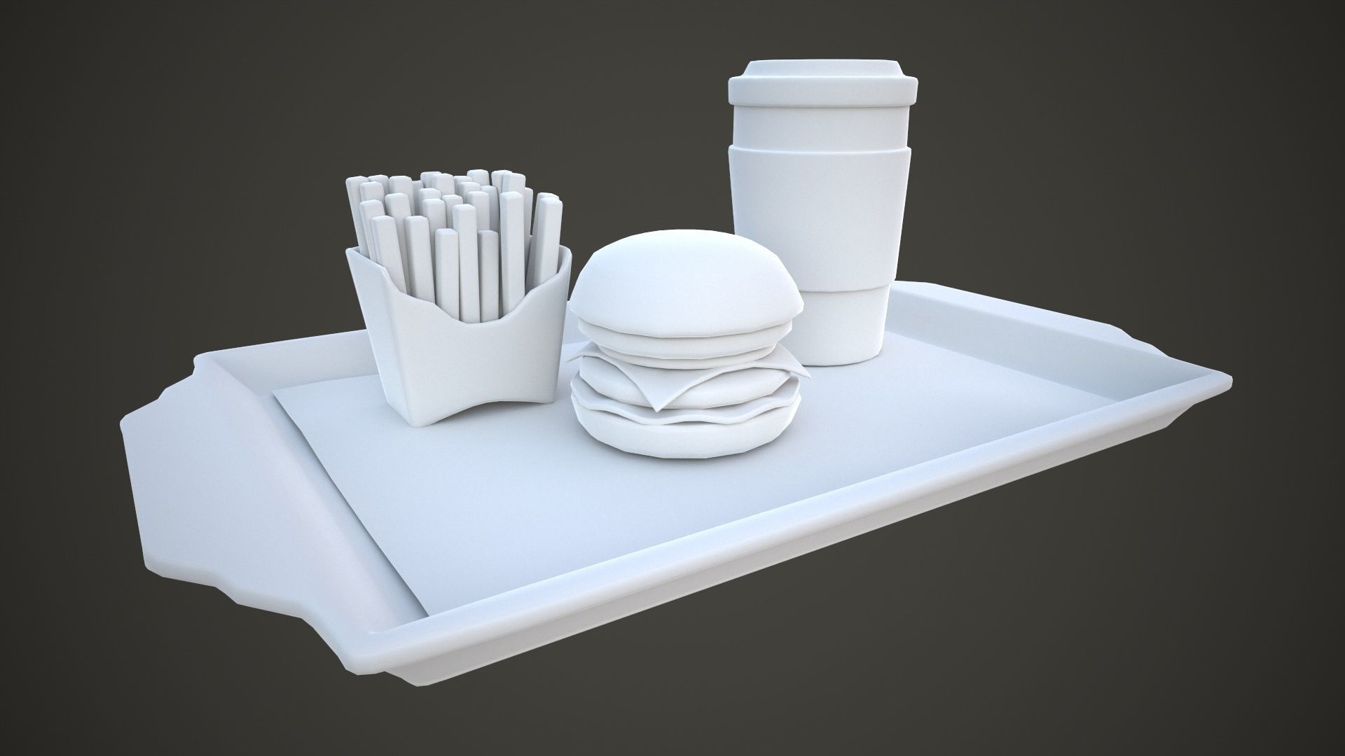 Fast Food Cartoon Low-poly 3D model Low-poly 3D model_4