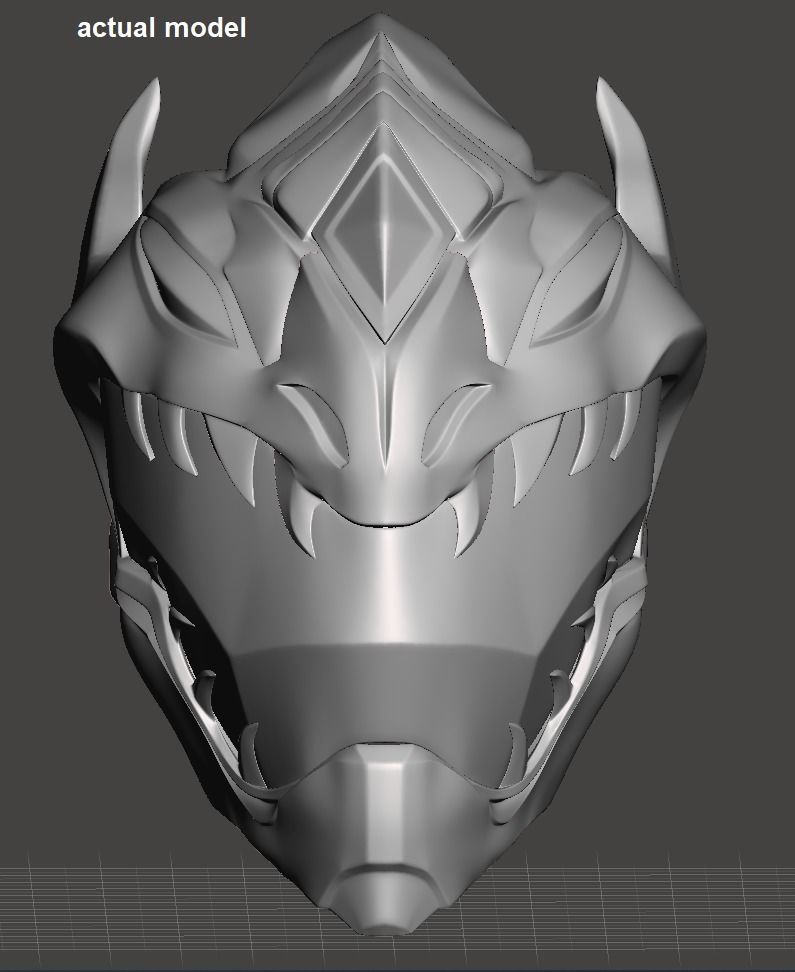 Power Ranger White Dragon helmet 3D print model_5