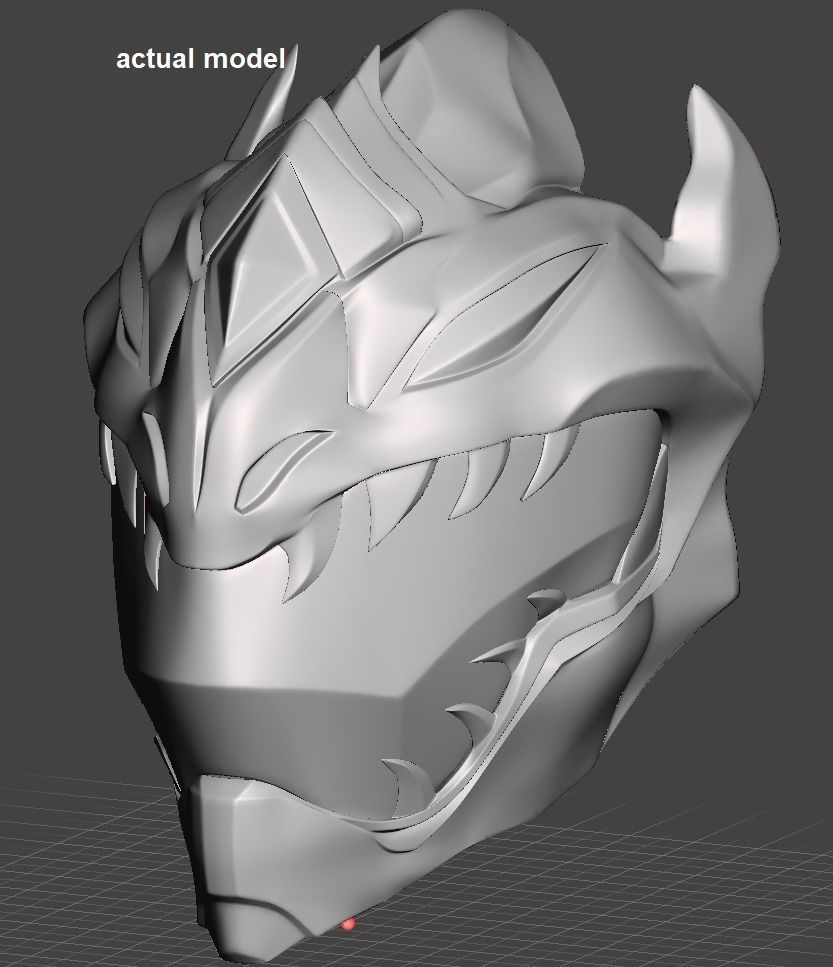 Power Ranger White Dragon helmet 3D print model_7